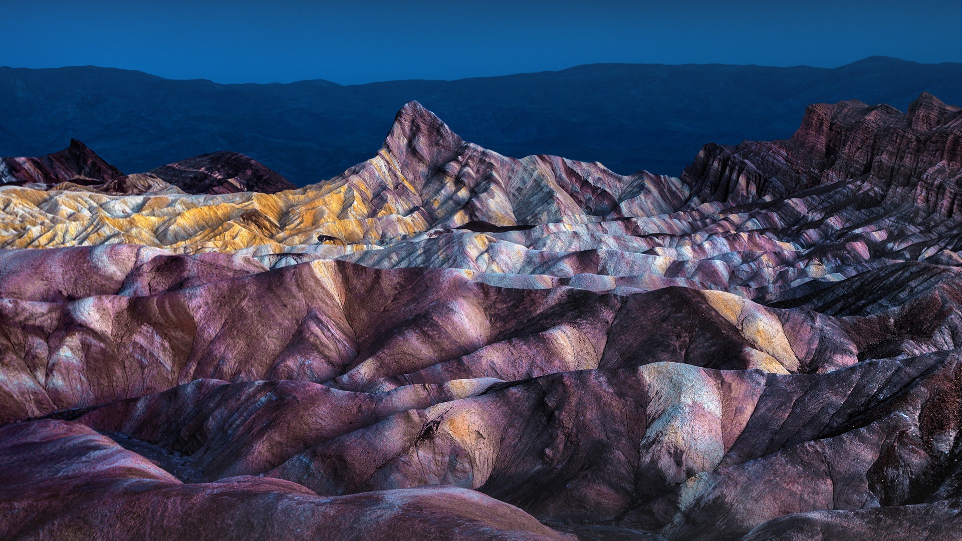 General 1920x1080 nature landscape mountains sky rocks night lights Death Valley Zabriskie Point California USA