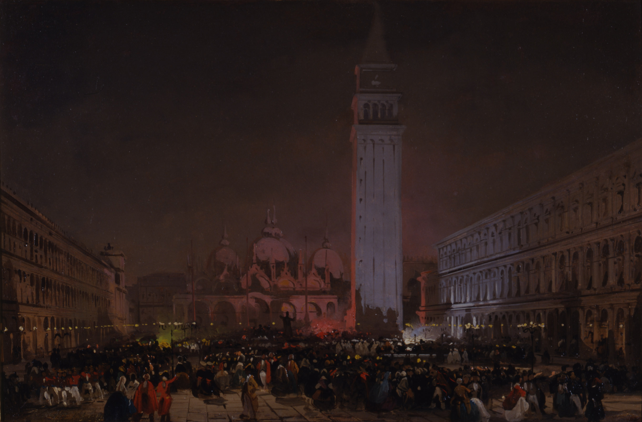 General 2694x1772 Ippolito Caffi Venice painting night romantic classic art low light