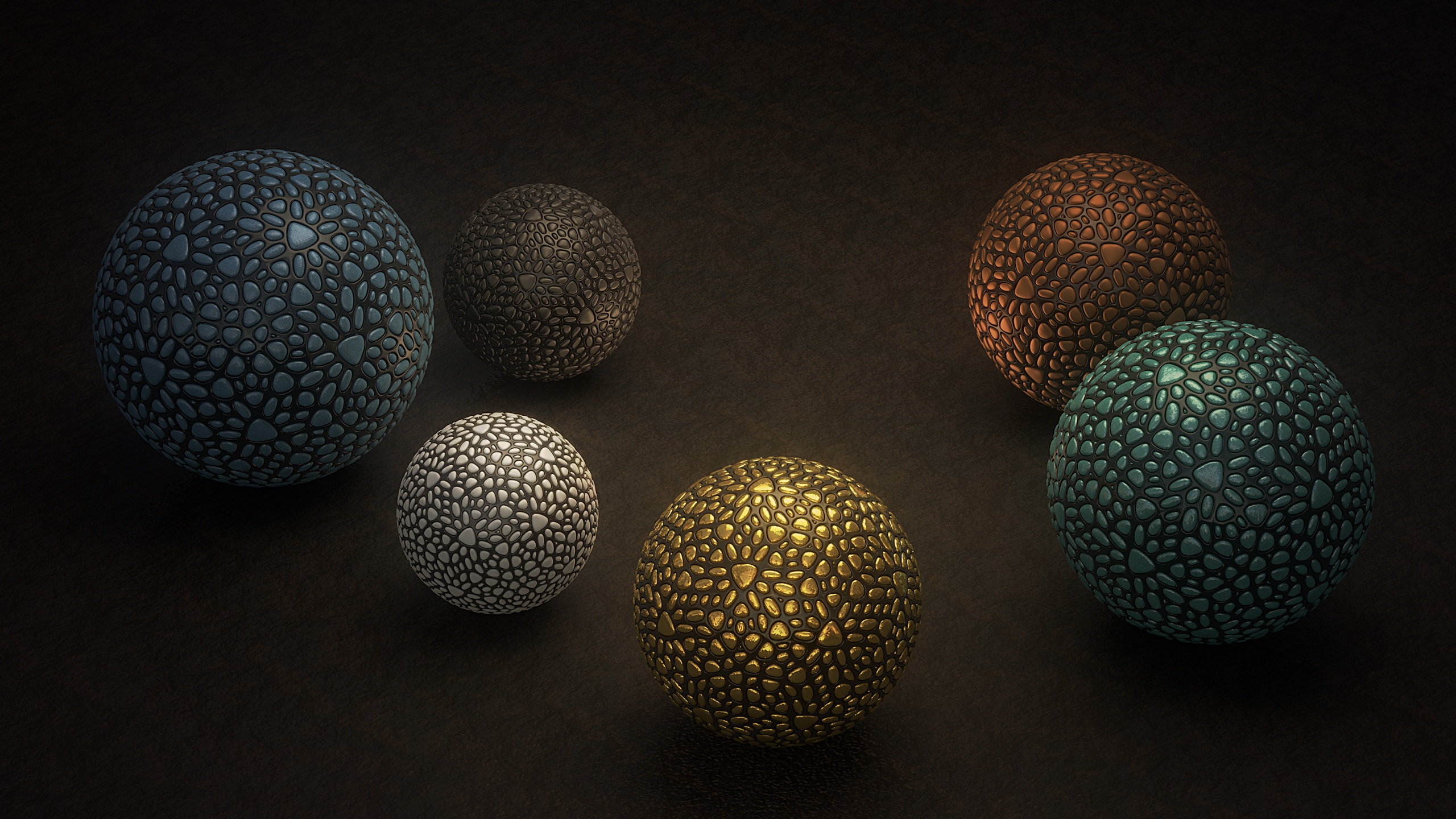 General 2560x1440 digital art abstract 3D Abstract colorful ball sphere texture