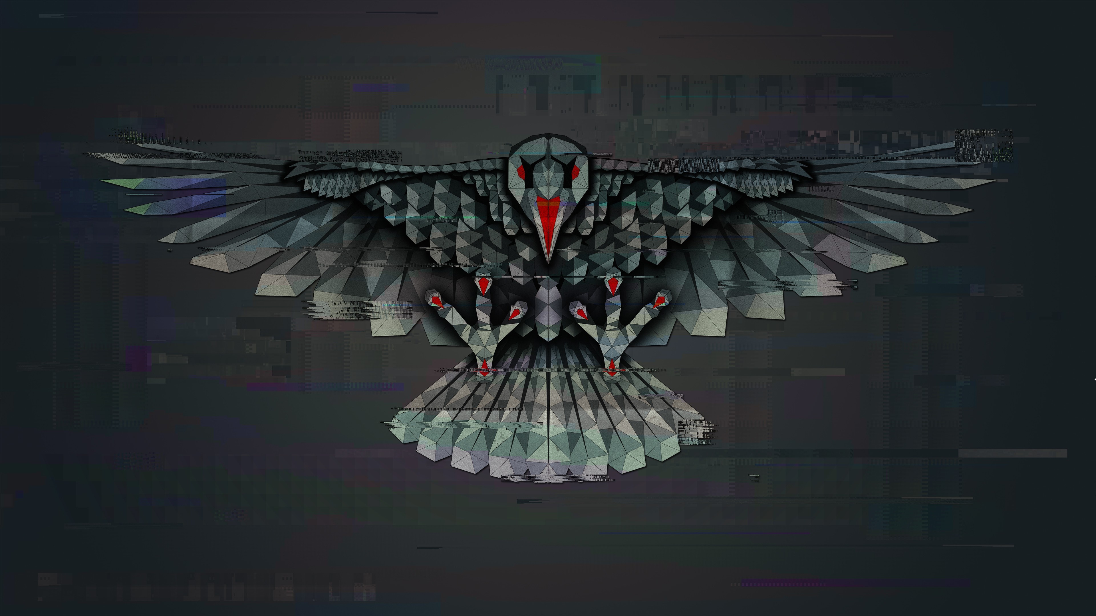 General 3840x2160 digital art owl eagle abstract