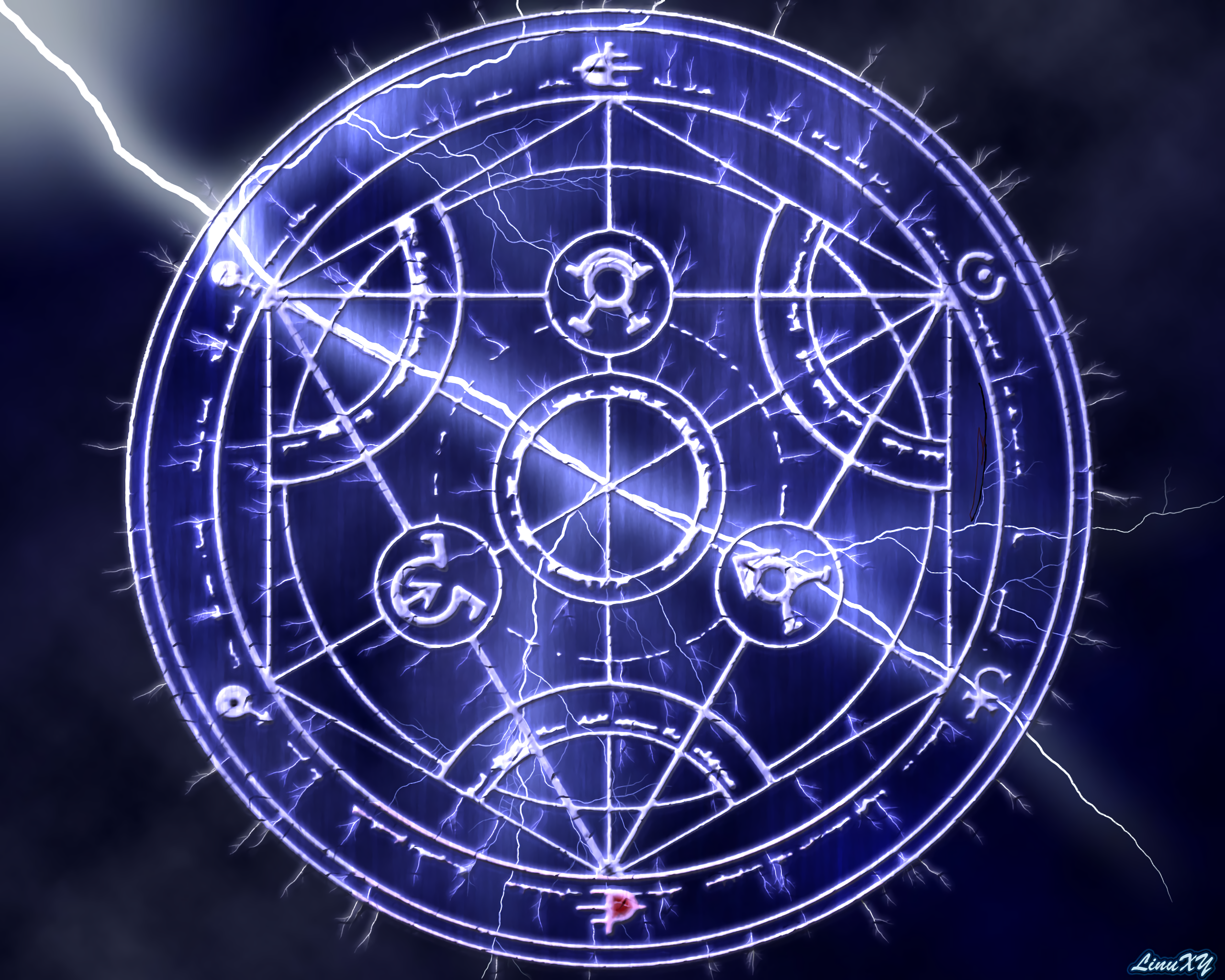 Anime 2560x2048 Full Metal Alchemist Full Metal Alchemist Brotherhood anime pentagram lightning