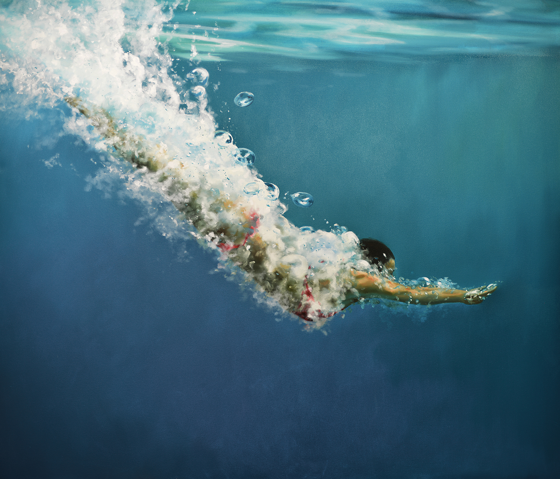 General 1872x1600 Eric Zener painting artwork realistic swimmer women