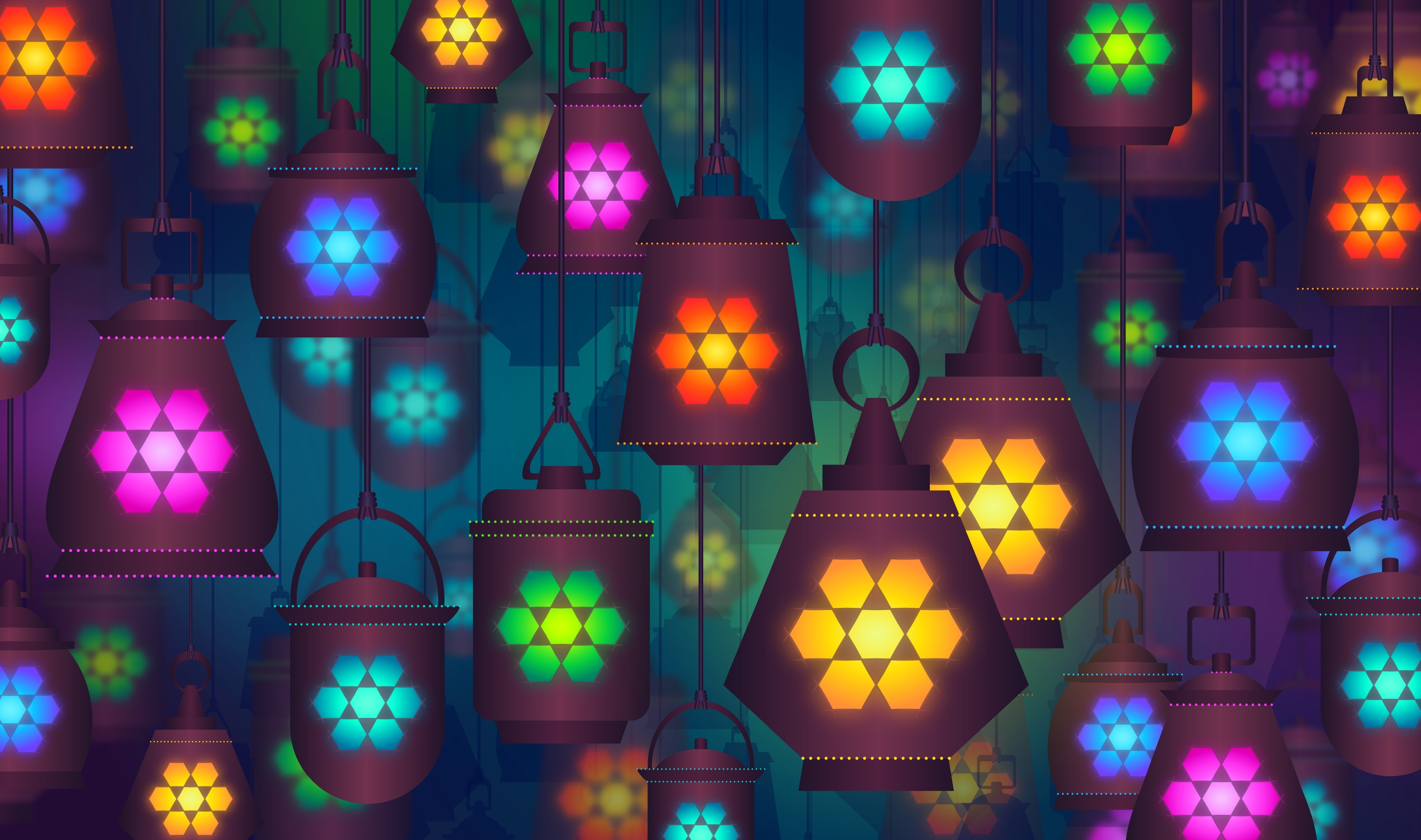 General 4001x2367 lantern abstract colorful lamp digital art