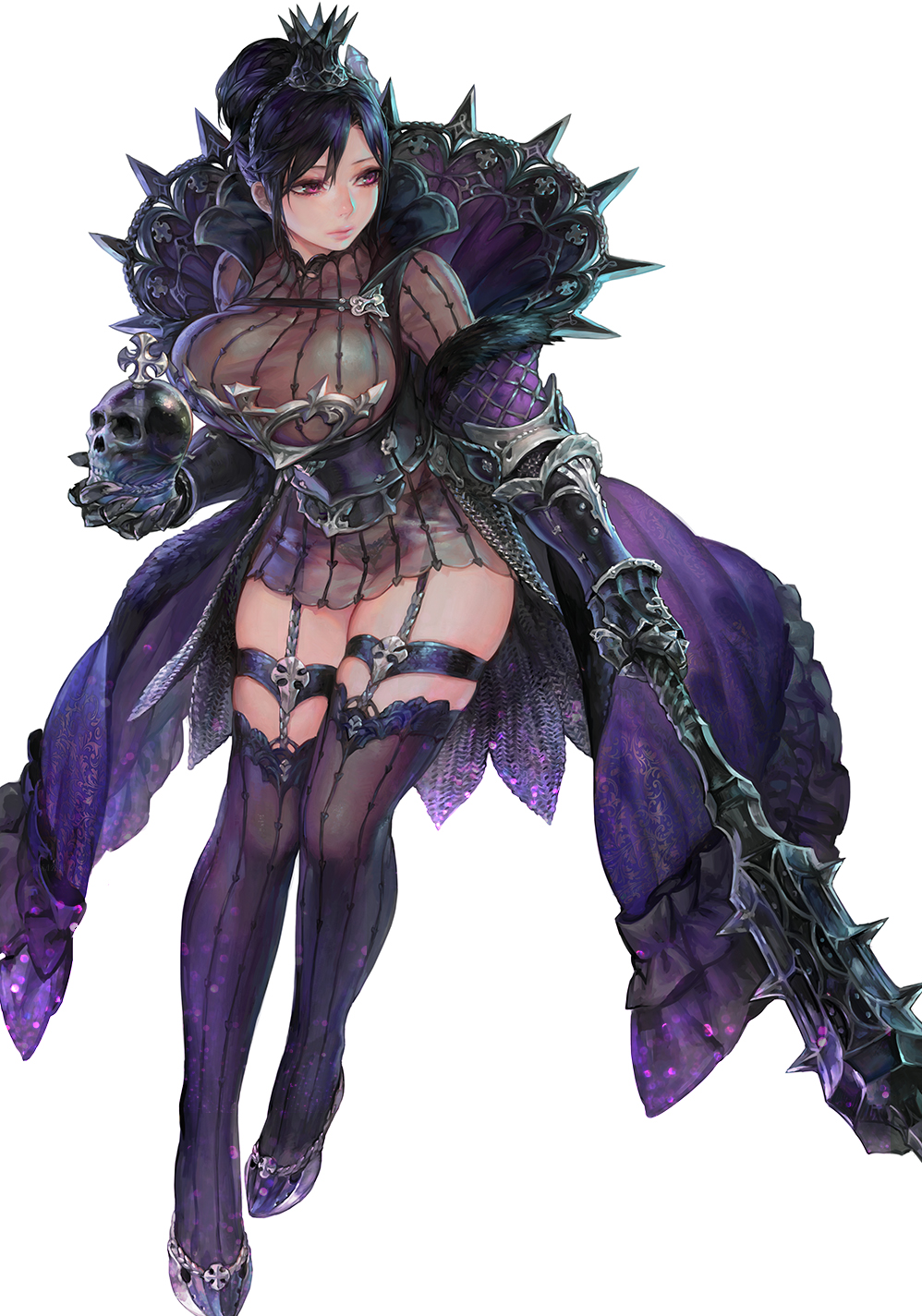 Anime 998x1425 Aoin armor big boobs boobs fantasy girl simple background