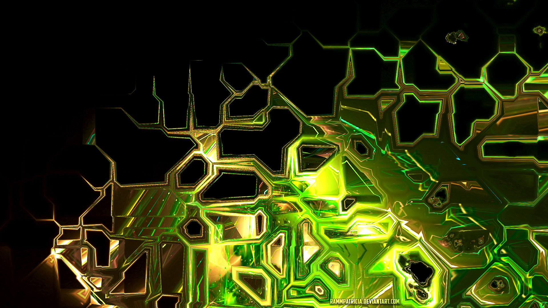 General 1920x1080 RammPatricia abstract digital art green watermarked