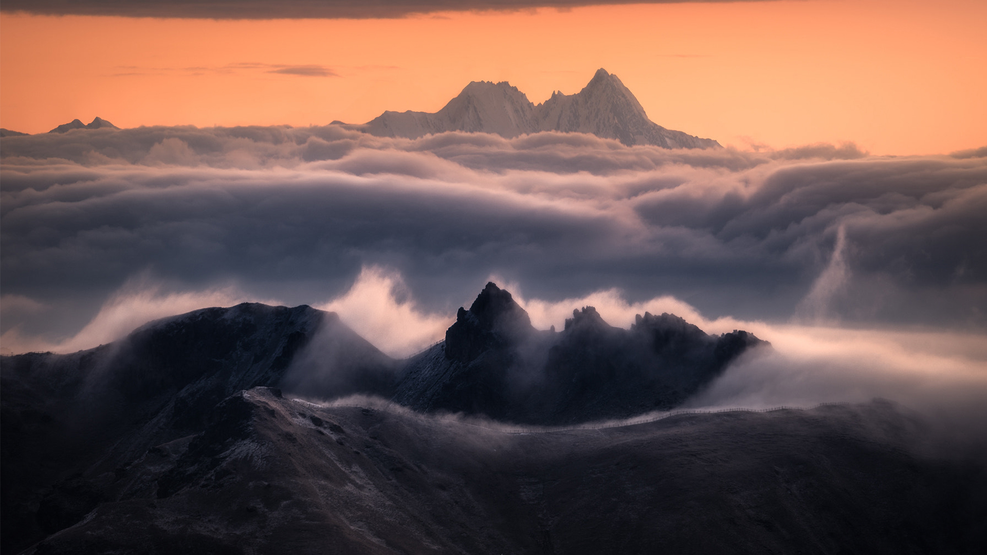 General 1920x1080 nature landscape mountains clouds mist sunset 500px Daniel Laan photography