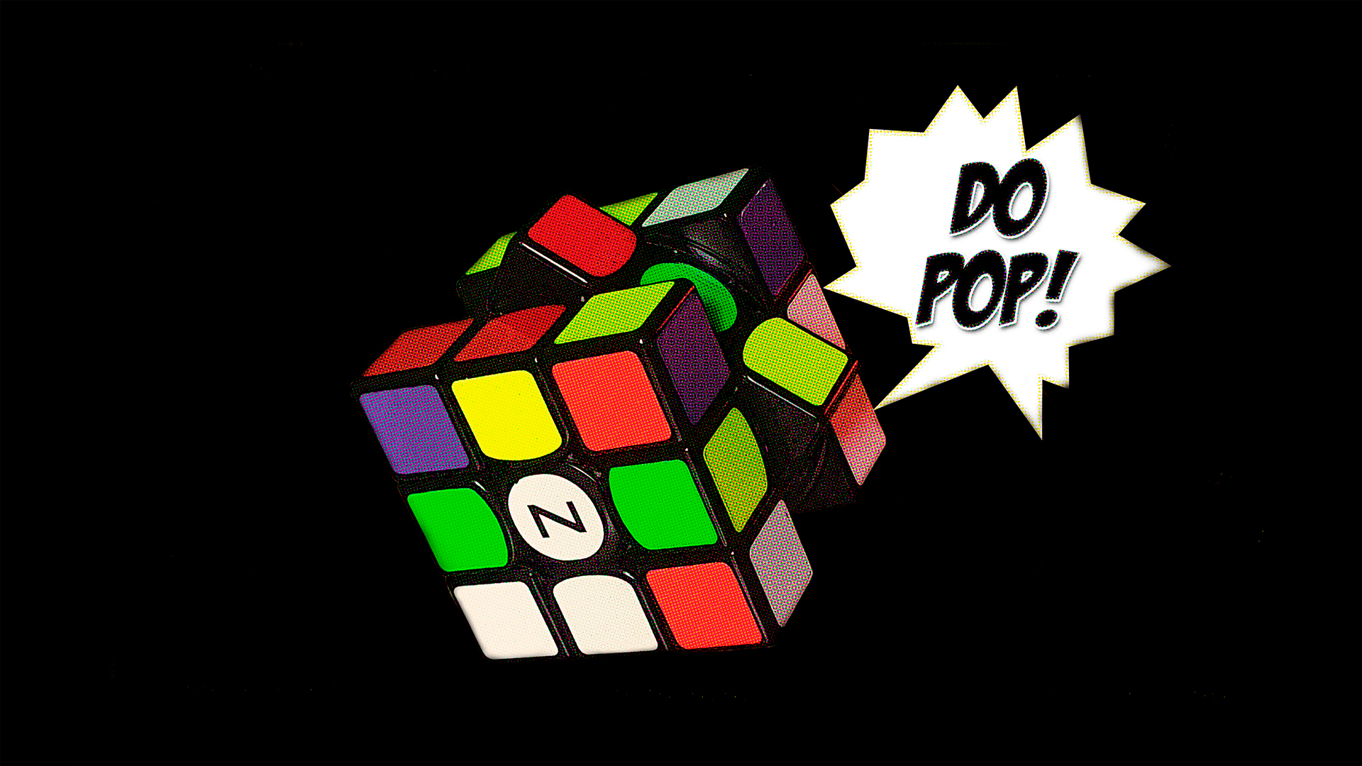 General 1920x1080 Rubik's Cube pop art comic art cube simple background digital art