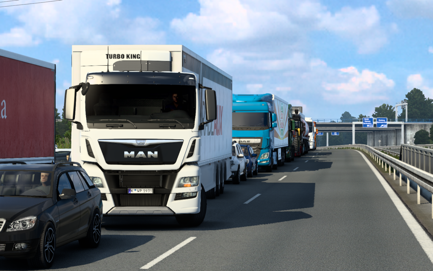General 1440x900 Euro Truck Simulator 2 truck Germany transport MAN (Company) car PC gaming screen shot white trucks (vehicle)