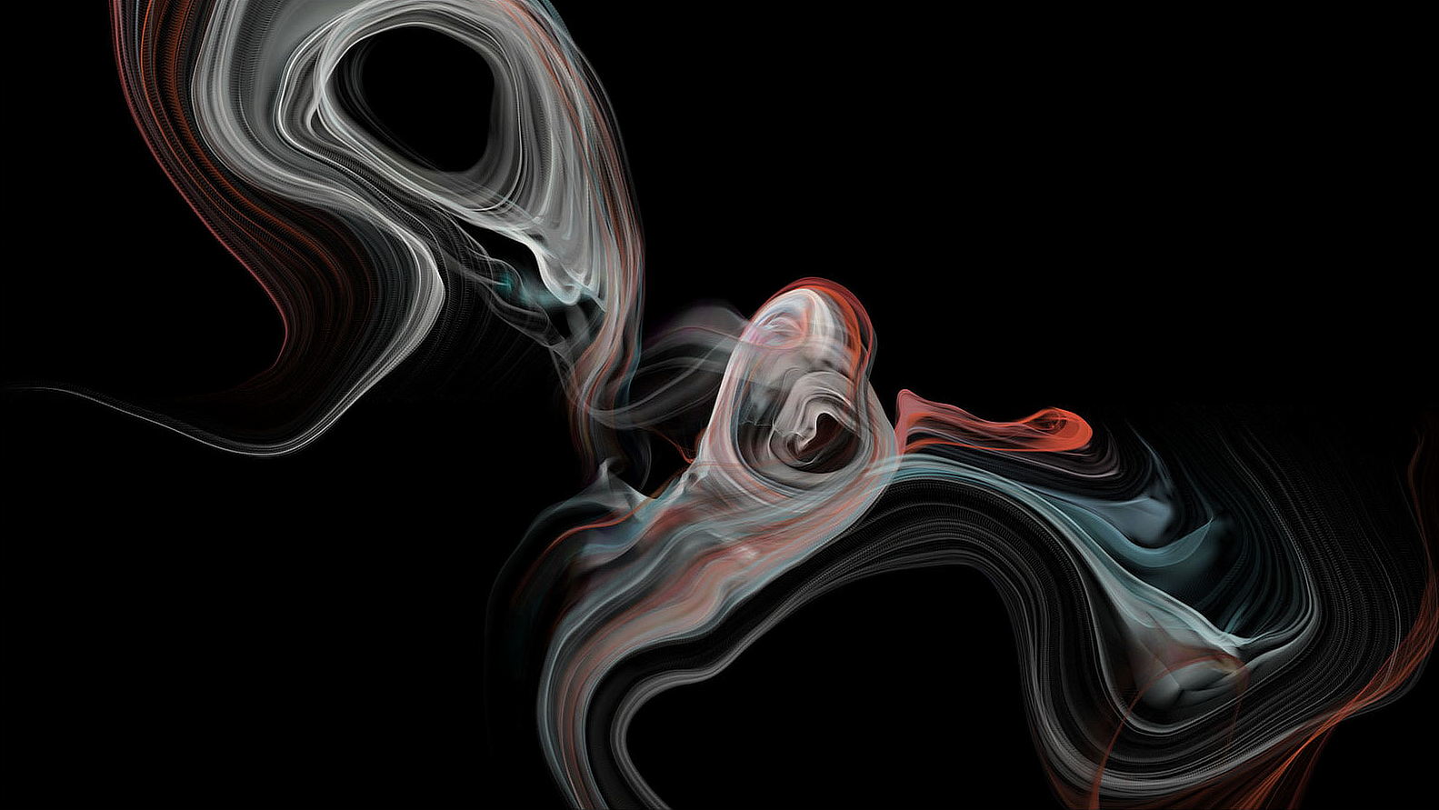 General 1583x891 abstract smoke digital art simple background shapes black background