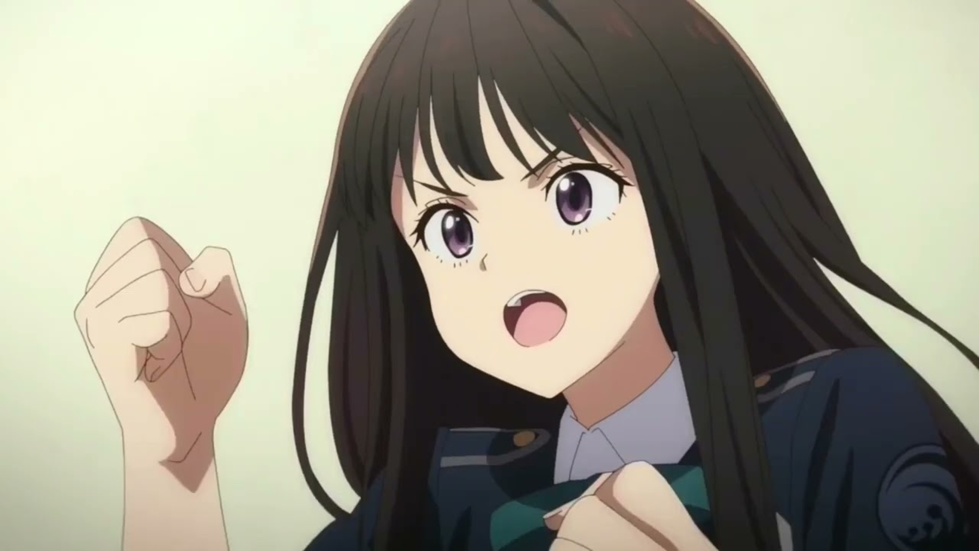 Anime 1920x1080 anime anime girls Anime screenshot Lycoris Recoil Inoue Takina long hair black hair solo digital art