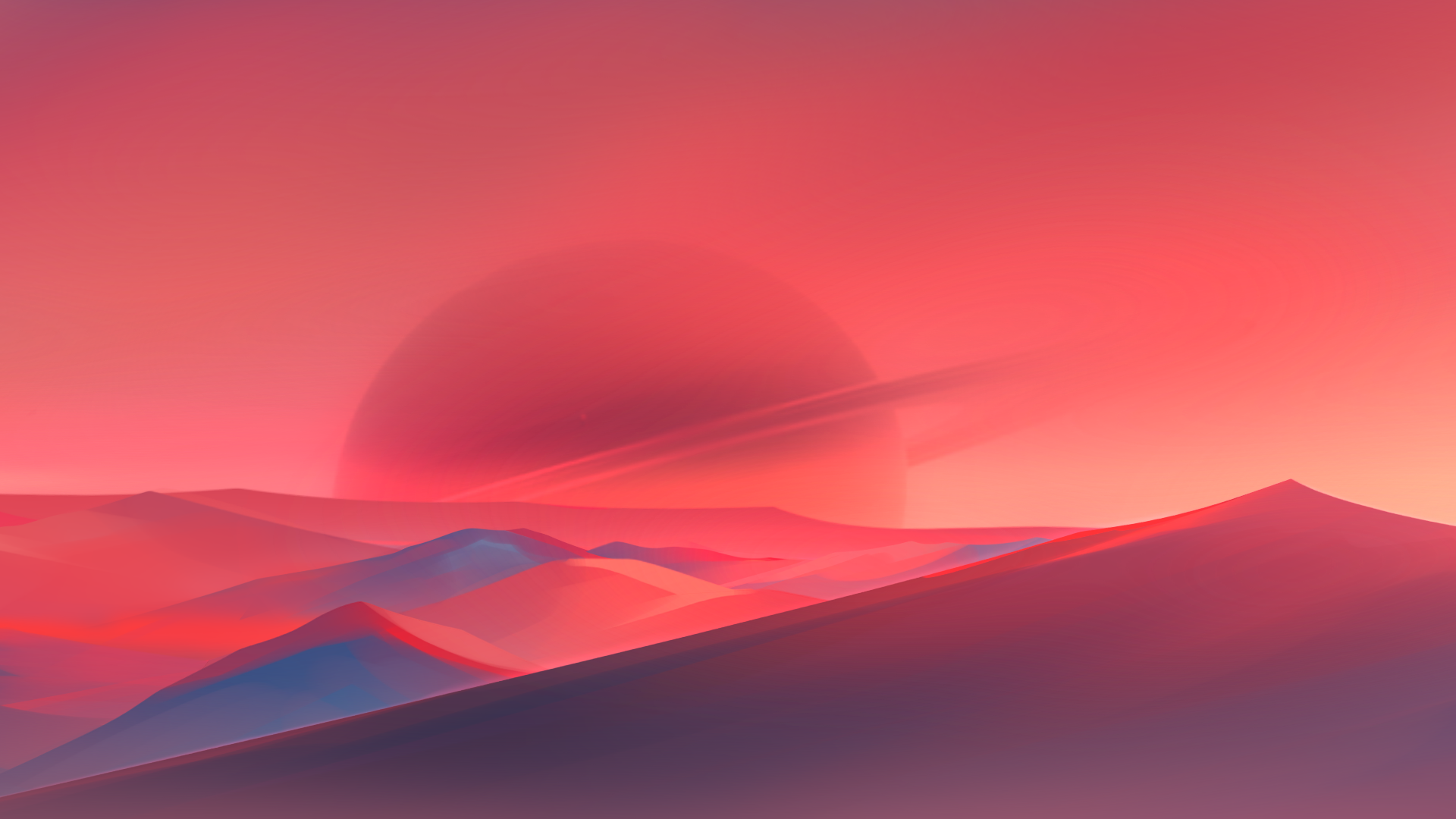 General 1920x1080 illustration digital art landscape gradient planet