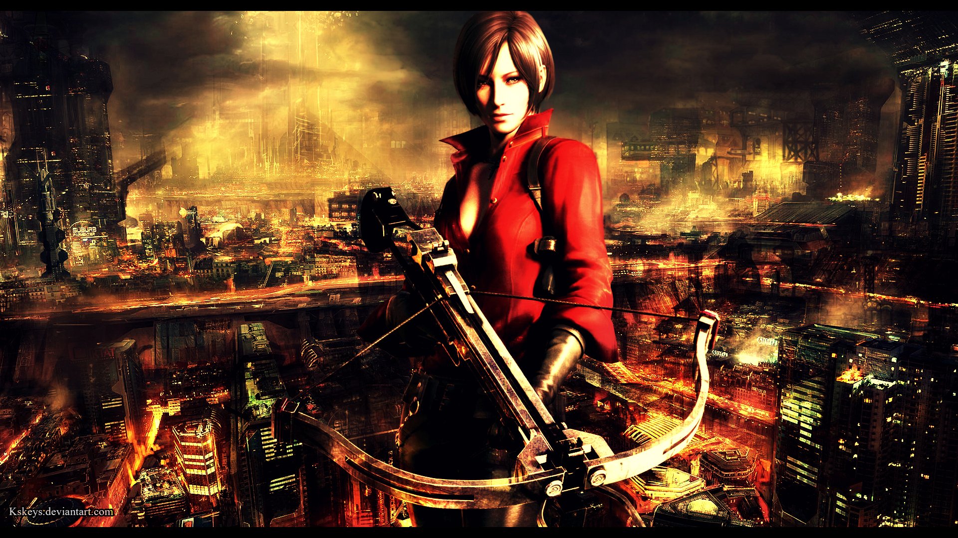 General 1920x1080 Ada Wong Resident Evil 6 Resident Evil video game characters video game girls crossbow red dress video games