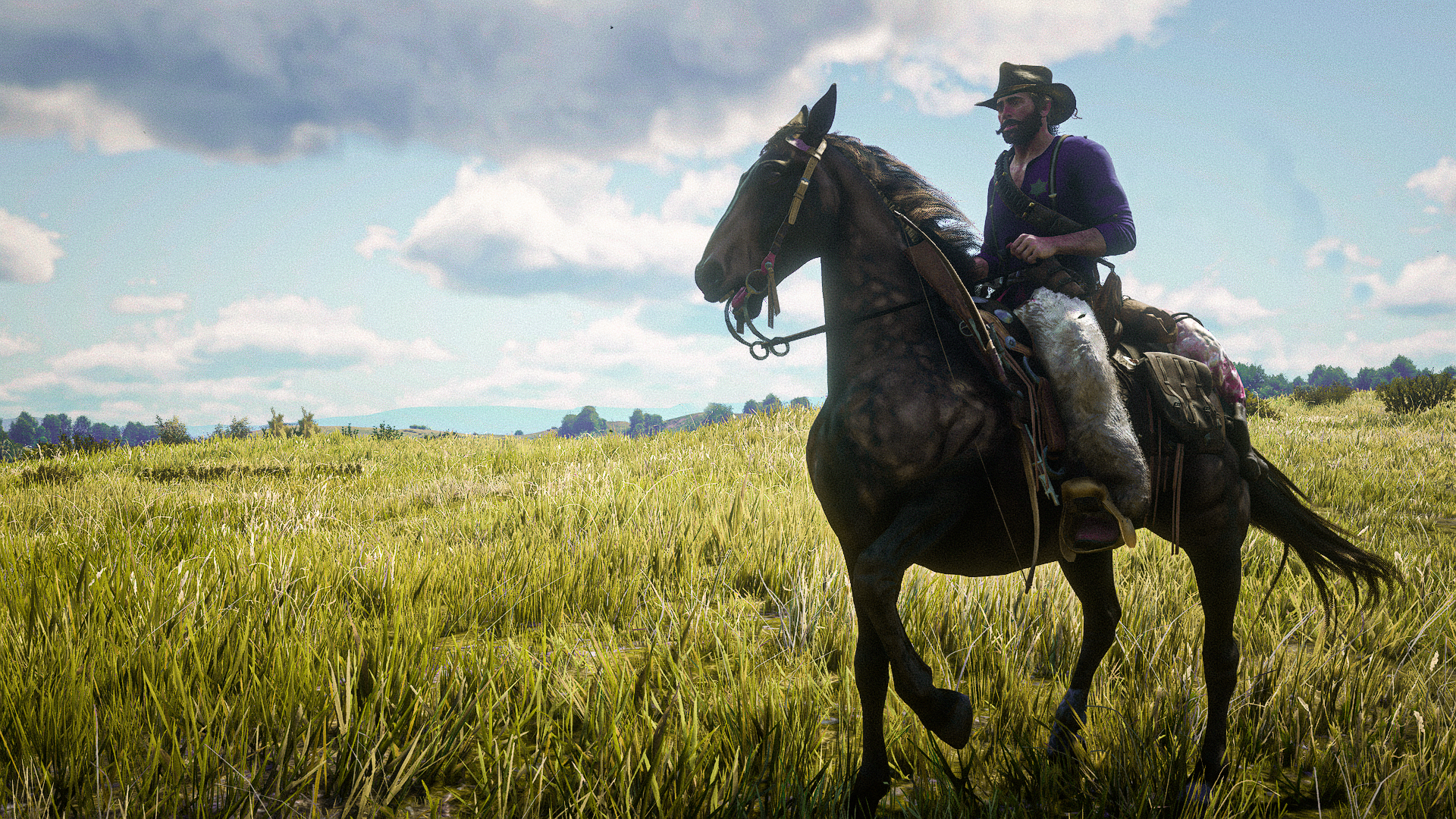 General 1920x1080 Red Dead Redemption 2 Rockstar Games Arthur Morgan horse video game characters PC gaming video games digital art