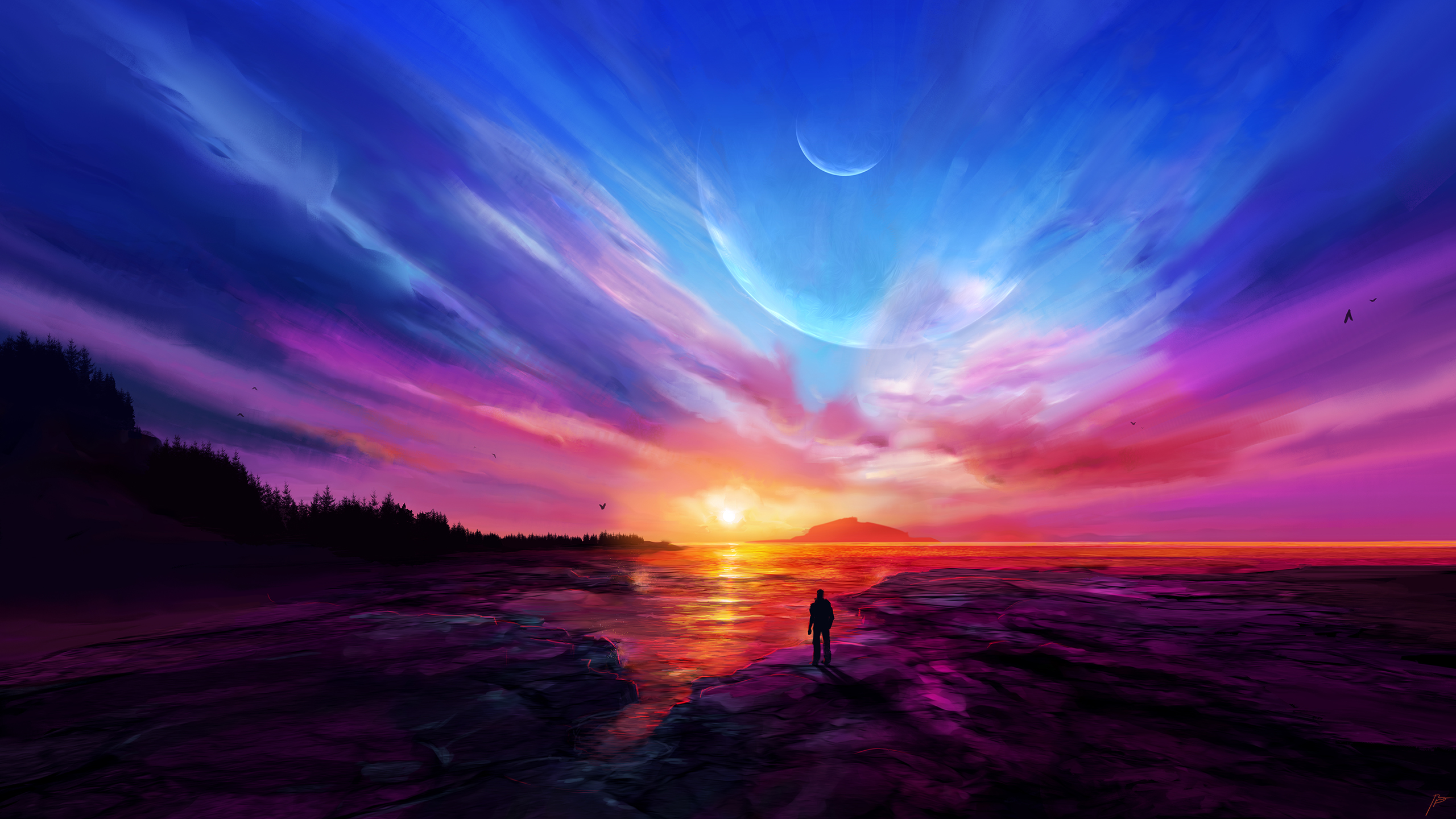 General 2560x1440 JoeyJazz landscape sunset digital painting