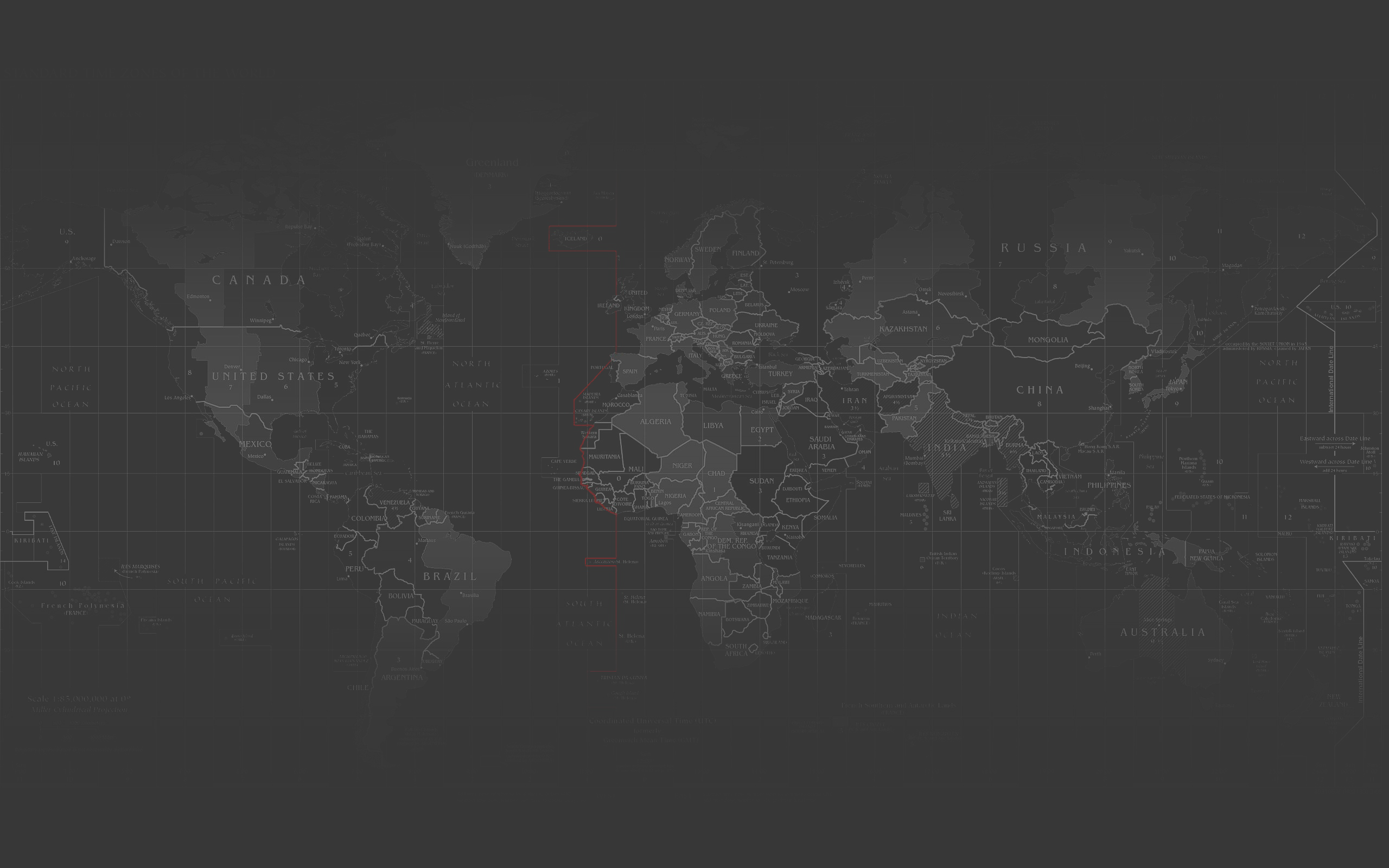 General 2560x1600 map world dark dark background continents geography Digital Grid time zones abstract