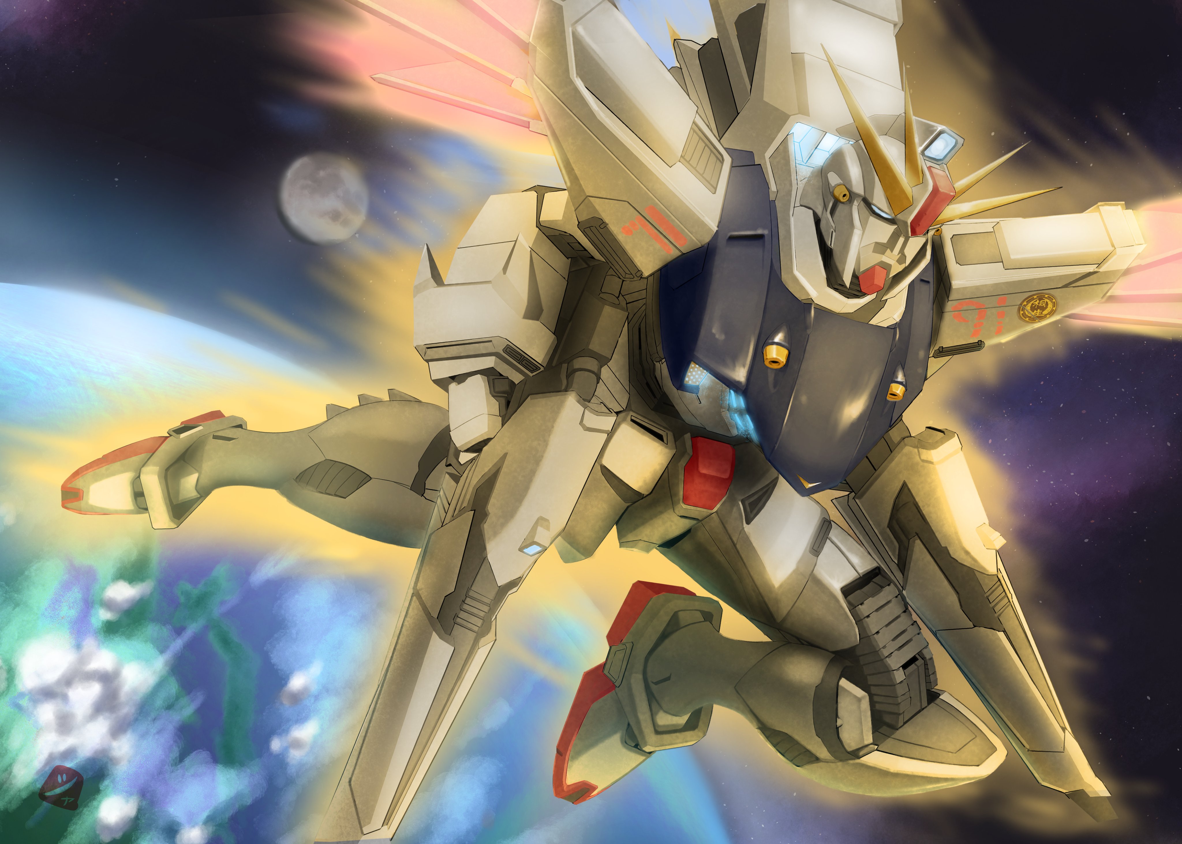 Anime 4096x2926 anime mechs Super Robot Taisen Mobile Suit Gundam F91 Gundam F91 Gundam artwork digital art fan art