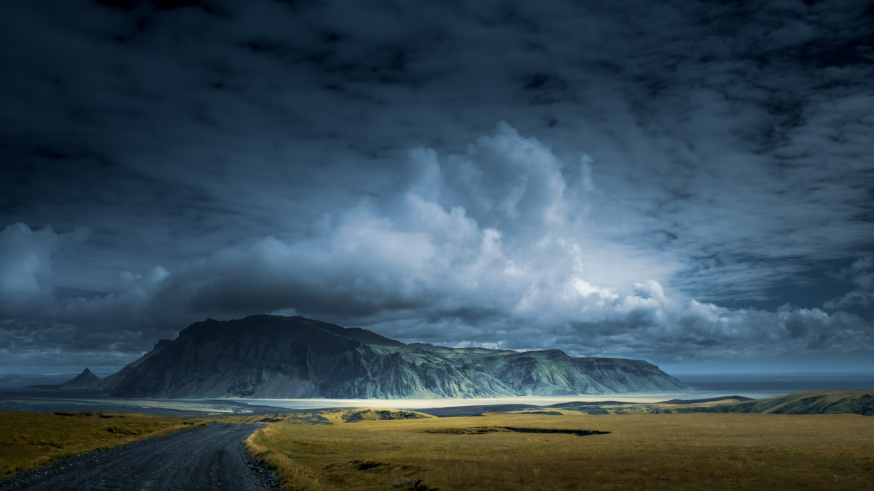 General 2800x1575 photography landscape nature mountains clouds road sky Iceland beach field Behance