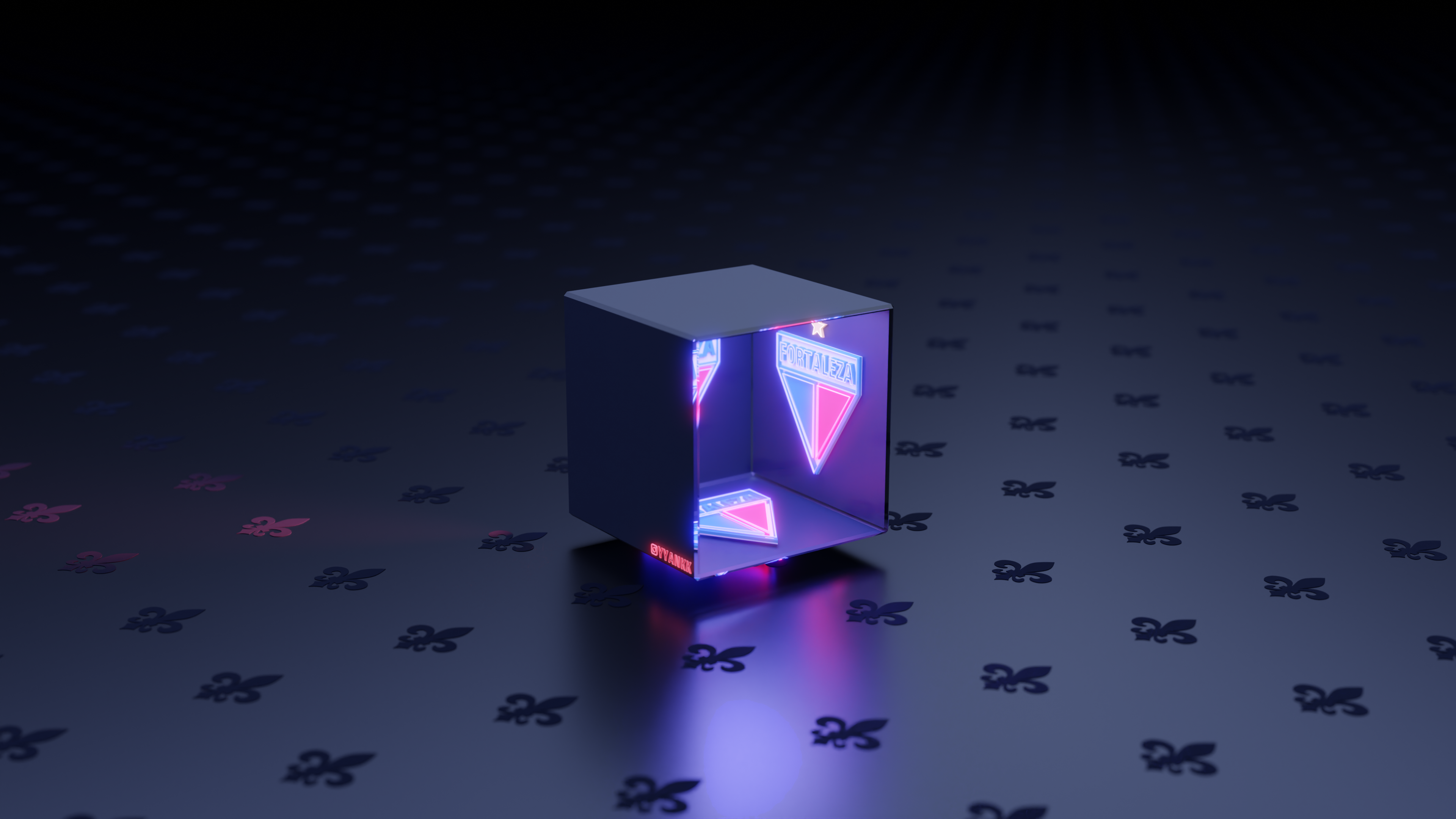 General 3840x2160 lion cube simple background CGI minimalism