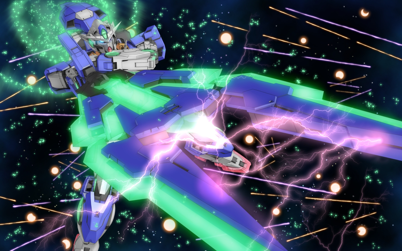 Anime 1680x1050 anime mechs Gundam Super Robot Taisen Mobile Suit Gundam 00 00 Raiser artwork digital art fan art