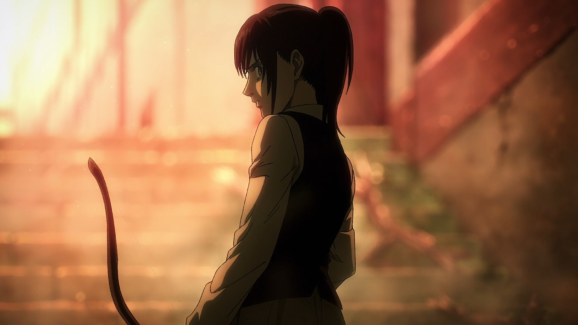 Anime 1920x1080 anime Anime screenshot anime girls Shingeki no Kyojin Blouse Sasha ponytail brunette bow