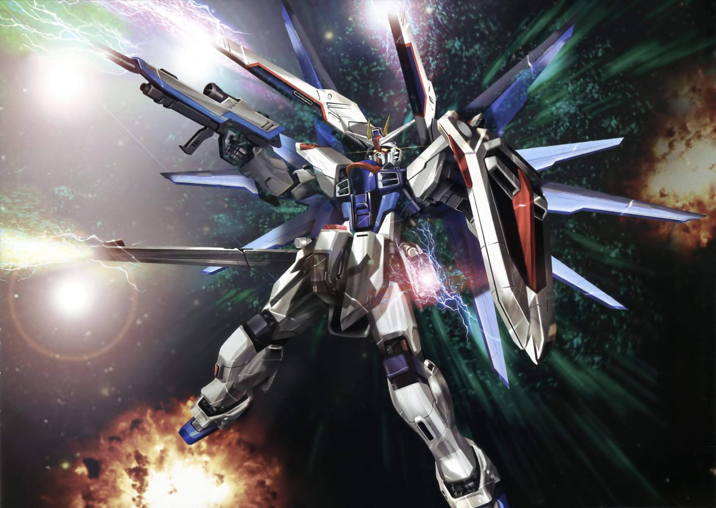 Anime 3023x2144 anime mechs Gundam Mobile Suit Gundam SEED Super Robot Taisen Freedom Gundam artwork digital art fan art