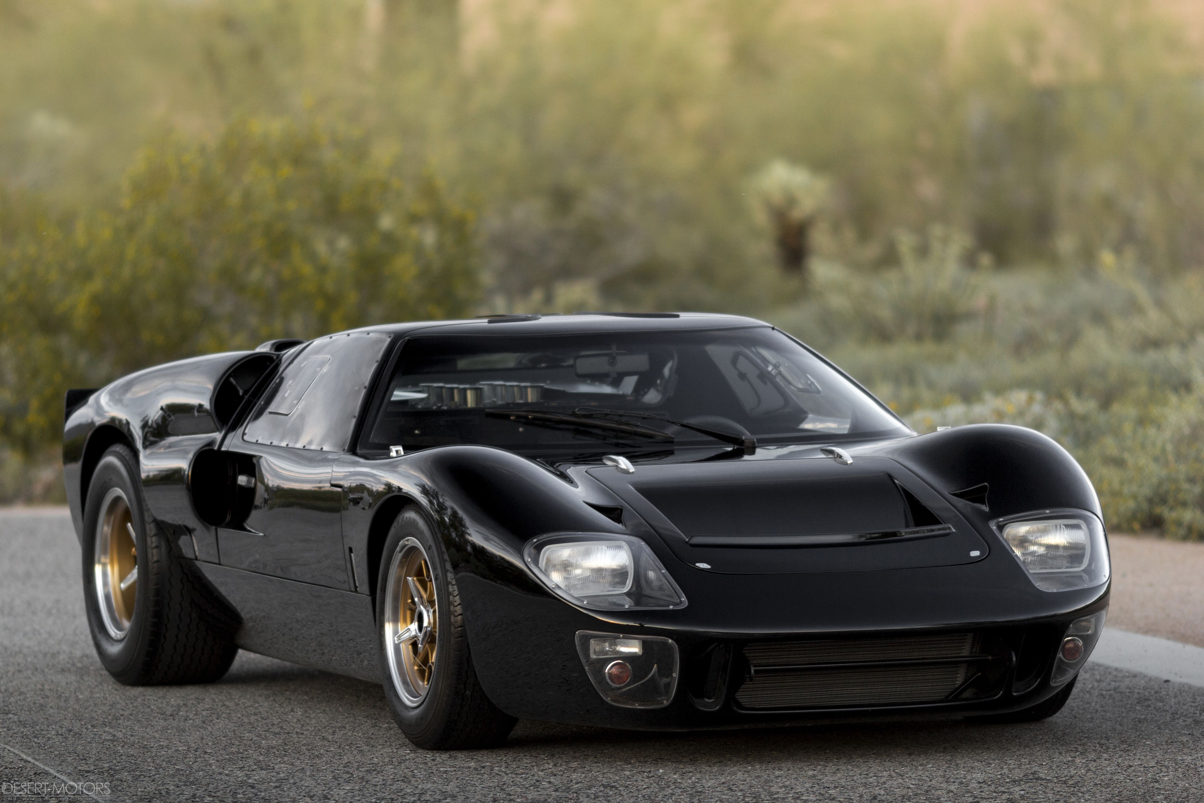 General 3840x2560 Ford GT40 race cars black cars desert classic car American cars Ford mid-engine