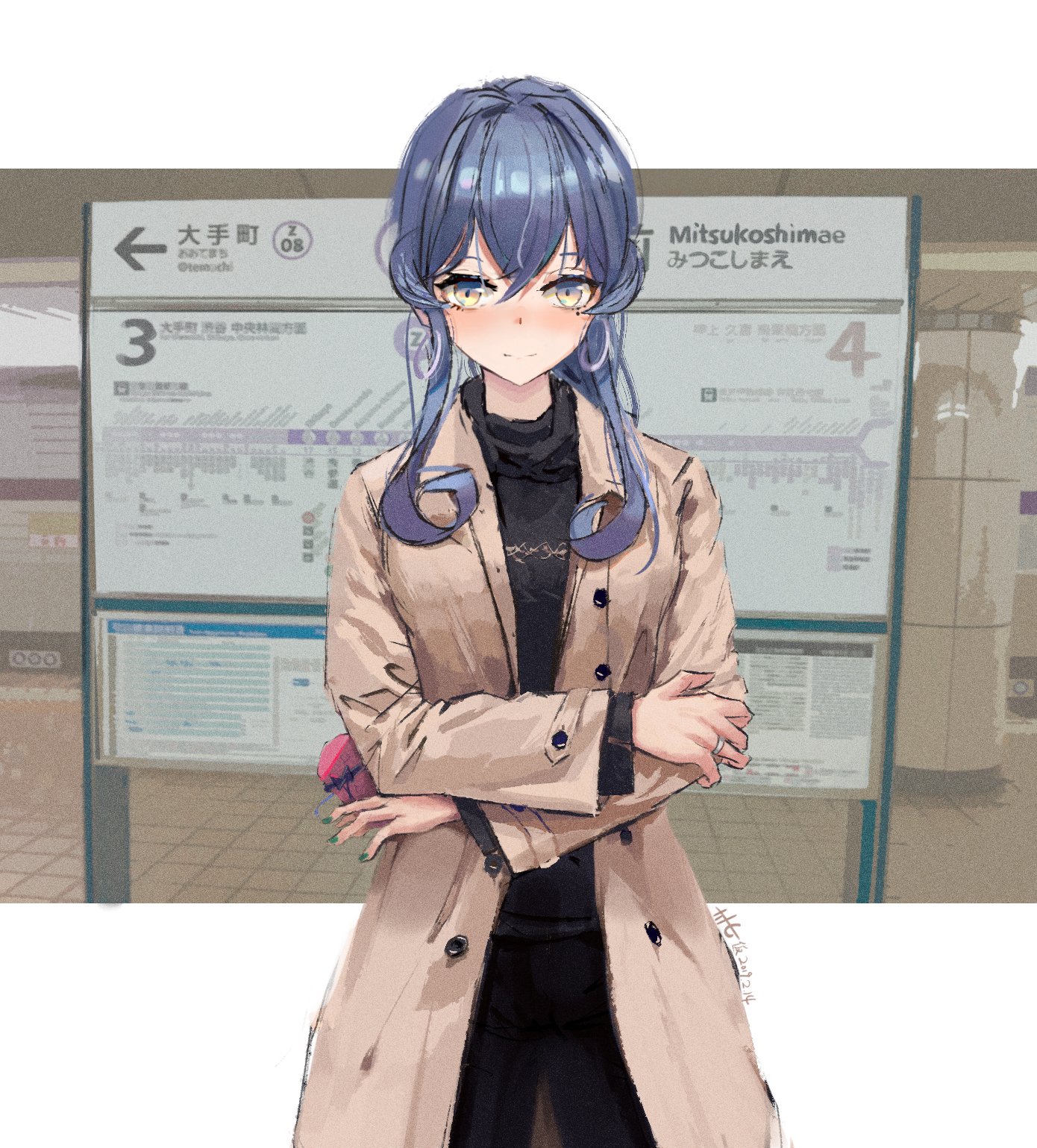 Anime 1390x1539 anime anime girls Tifg39 Kantai Collection Gotland (KanColle) sweater coats blue hair frontal view