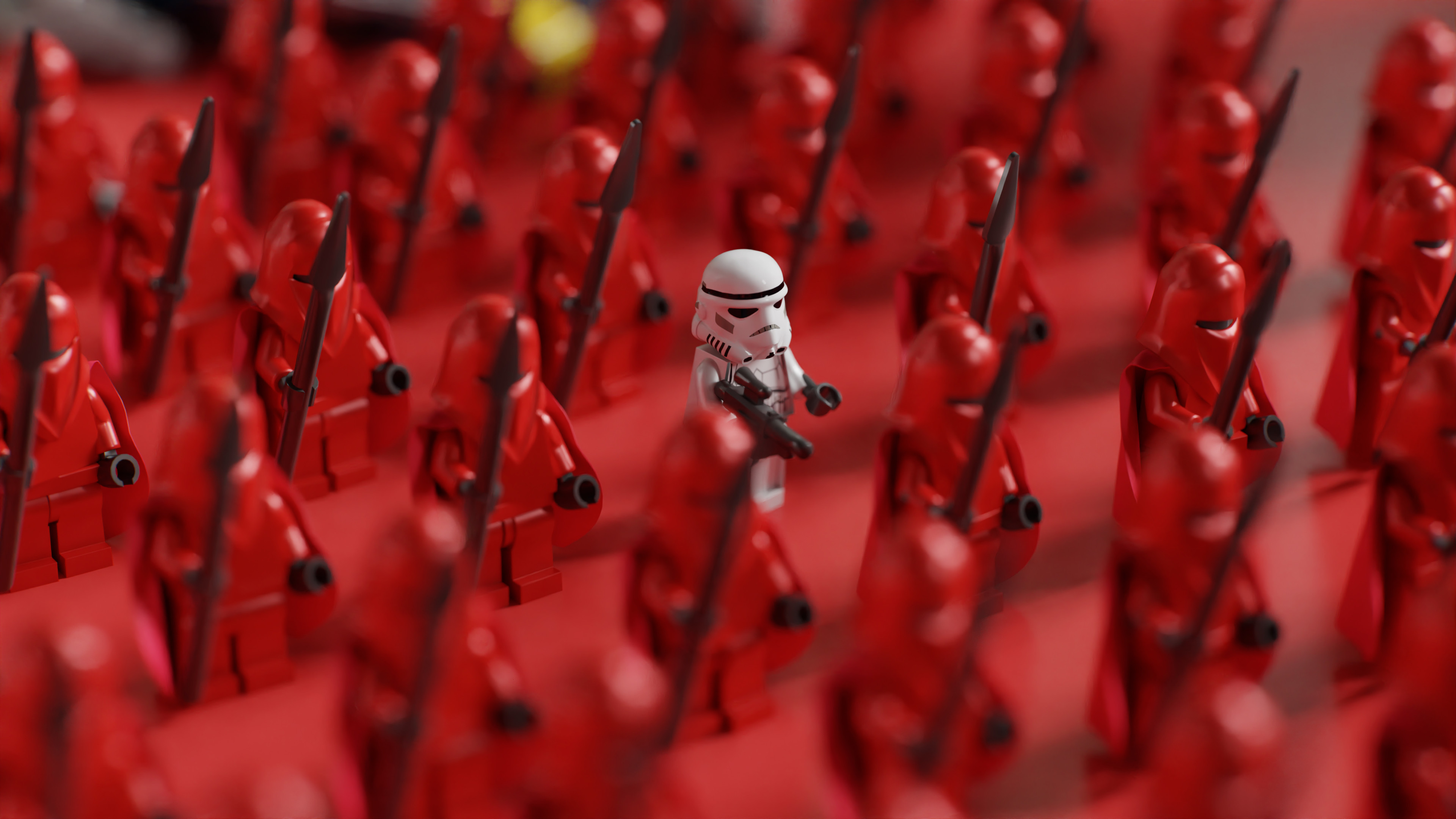 General 3840x2160 LEGO Star Wars stormtrooper Red Guardian tilt shift macro LEGO Star Wars movie characters toys