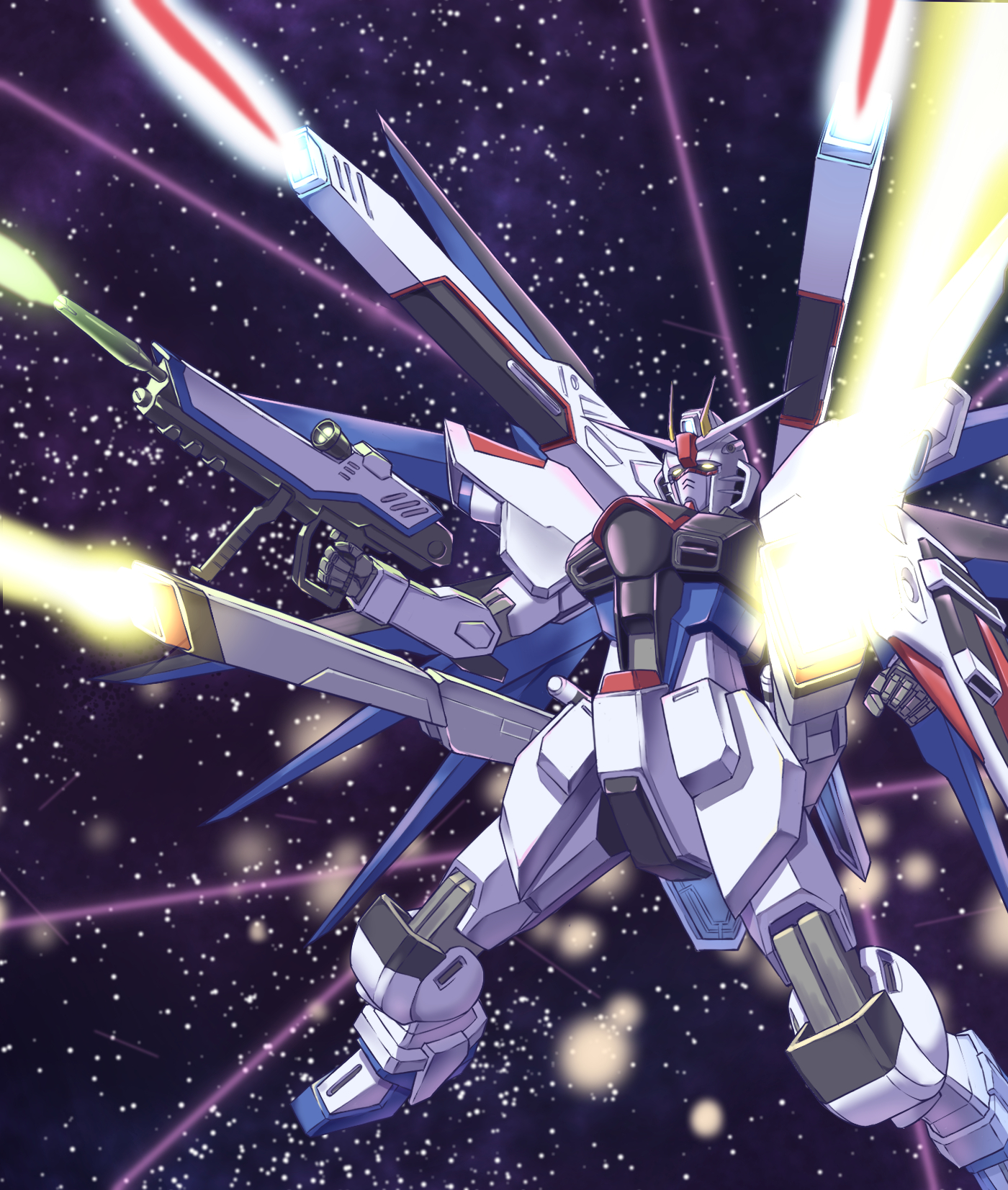 Anime 1400x1653 anime mechs Gundam Super Robot Taisen Mobile Suit Gundam SEED Freedom Gundam artwork digital art fan art