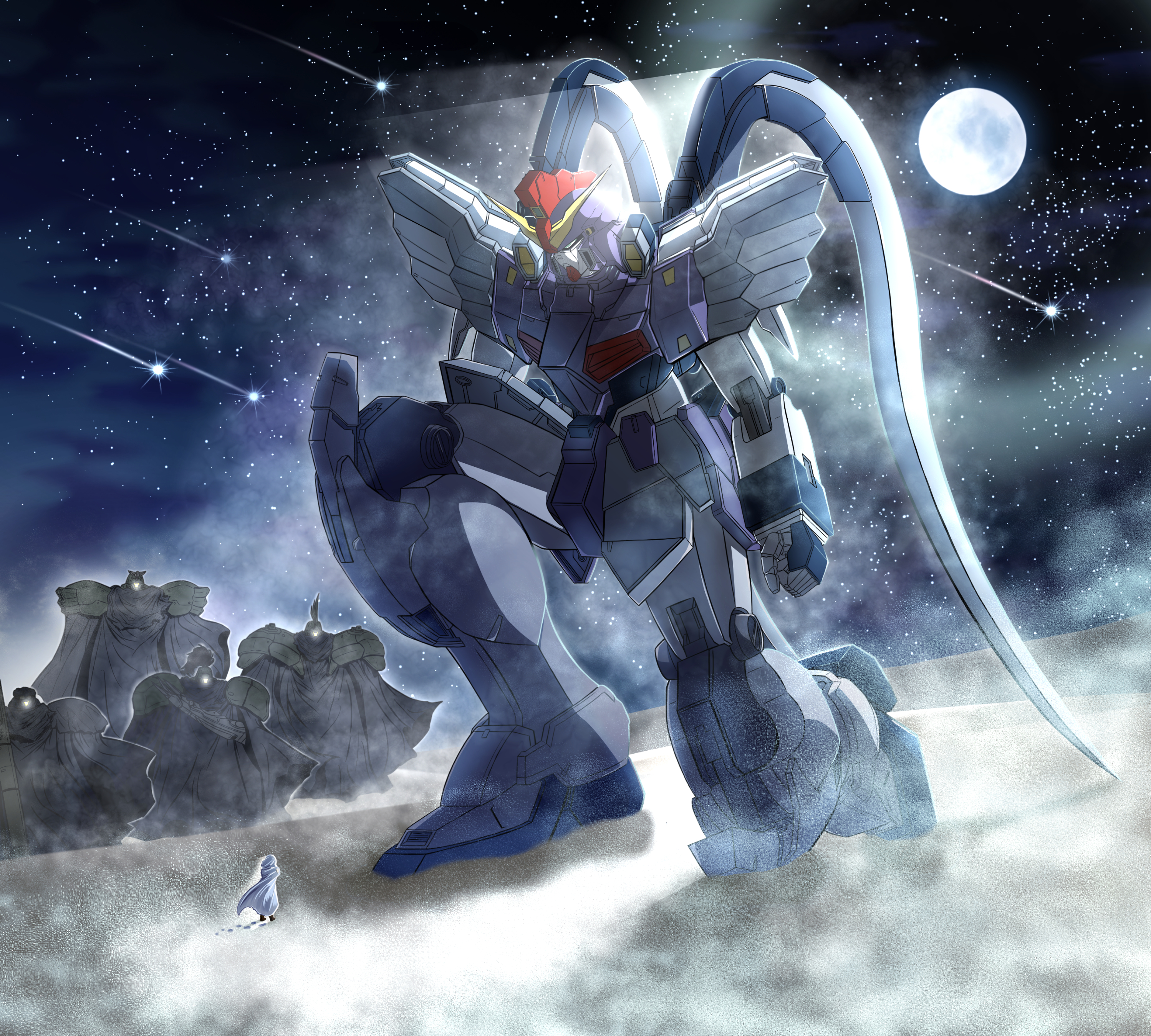 Anime 2997x2697 anime Gundam mechs Super Robot Taisen Mobile Suit Gundam Wing Gundam Sandrock Custom artwork digital art fan art