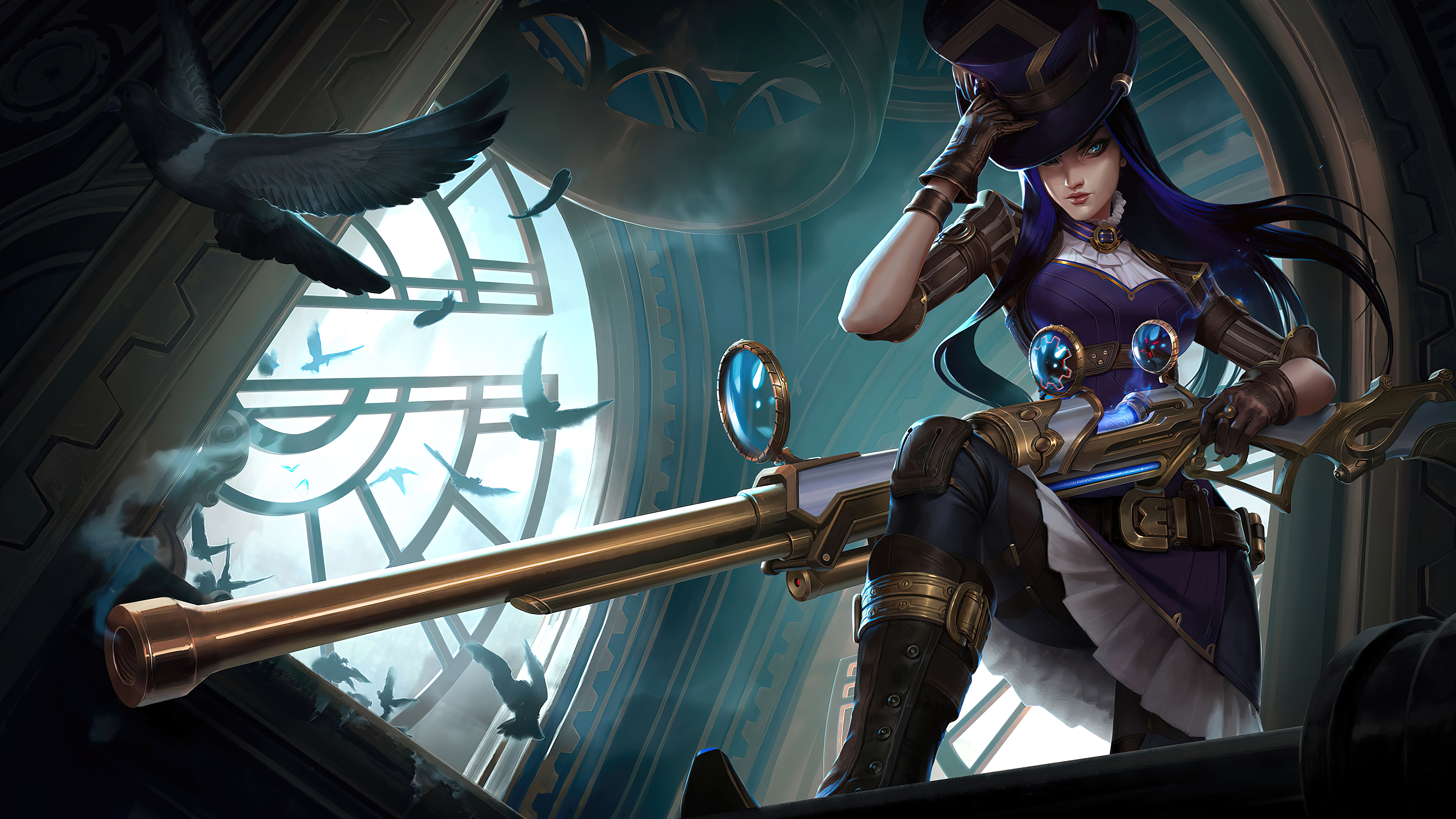 General 7680x4320 Caitlyn (League of Legends) ADC Adcarry digital art GZG 4K League of Legends Riot Games