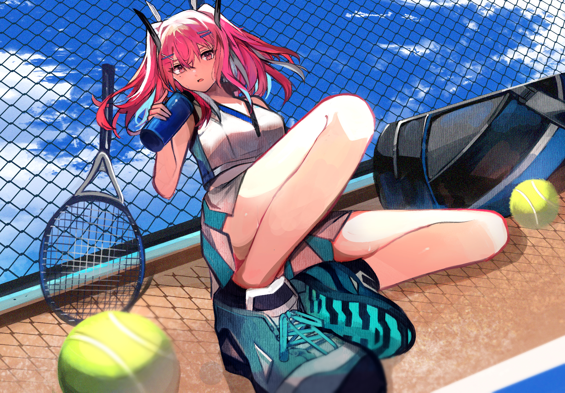 Anime 1958x1363 Azur Lane Bremerton (Azur Lane) anime girls tennis