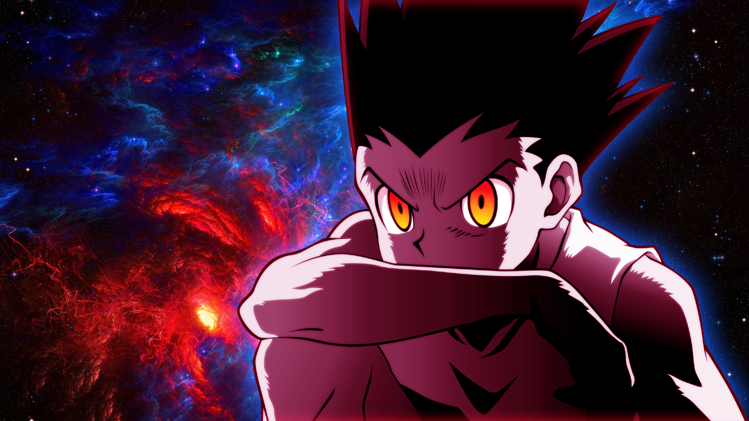 Anime 2560x1440 Hunter x Hunter Gon Freecss anime games space clouds