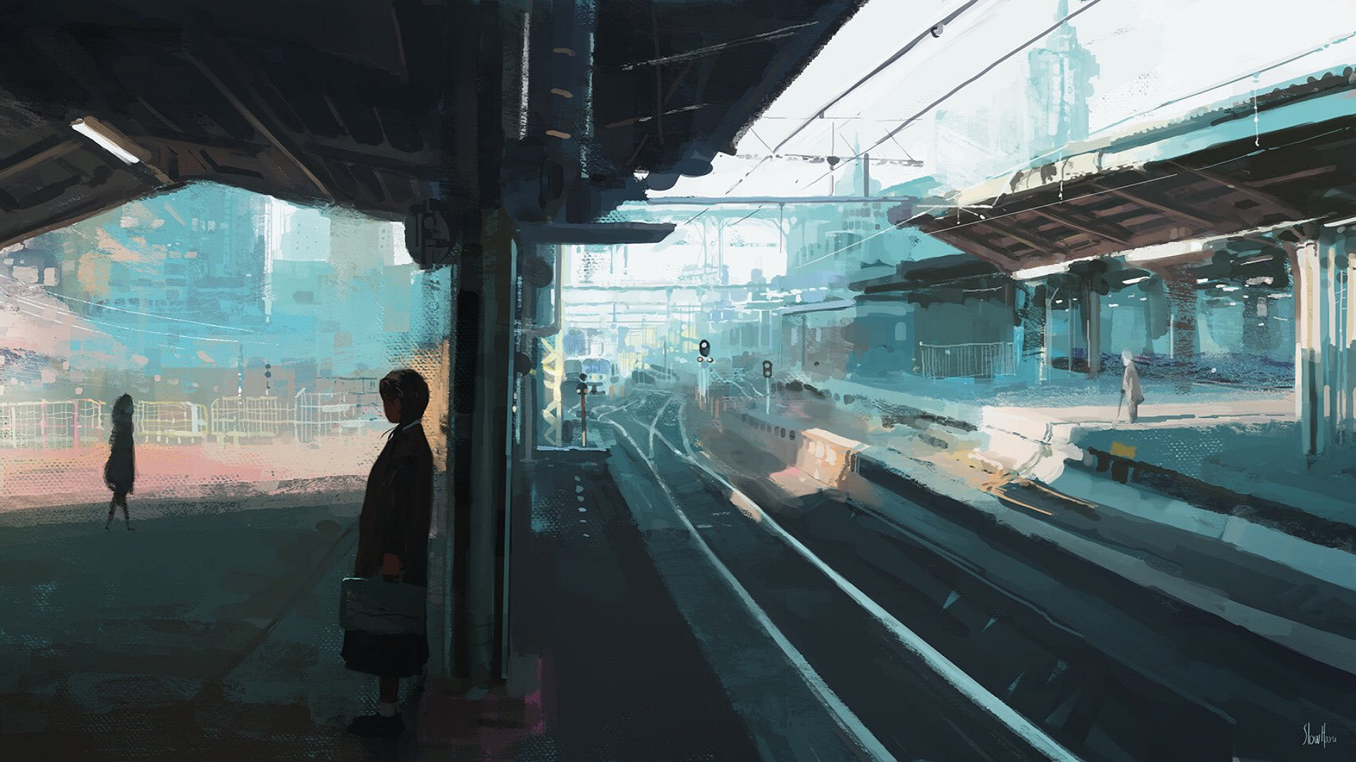Train Station | Anime background, Anime scenery, Background