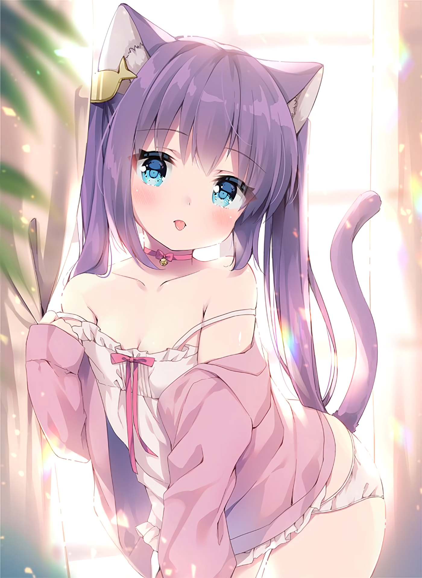 Anime 1400x1916 anime girls cat girl tail