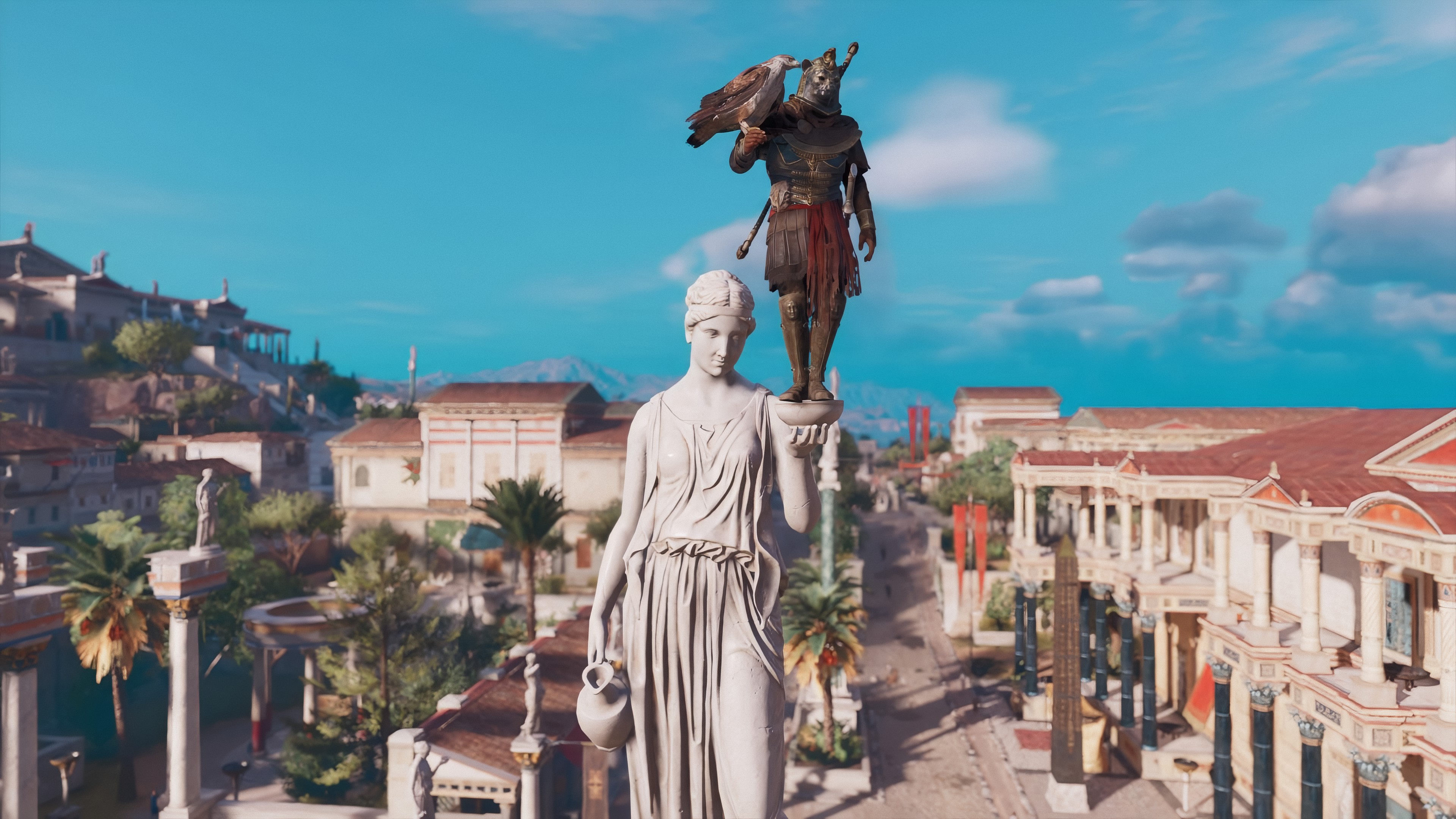 General 3840x2160 Assassin's Creed: Origins Bayek video games Egypt screen shot video game characters video game landscape Alexandria Ubisoft Assassin's Creed