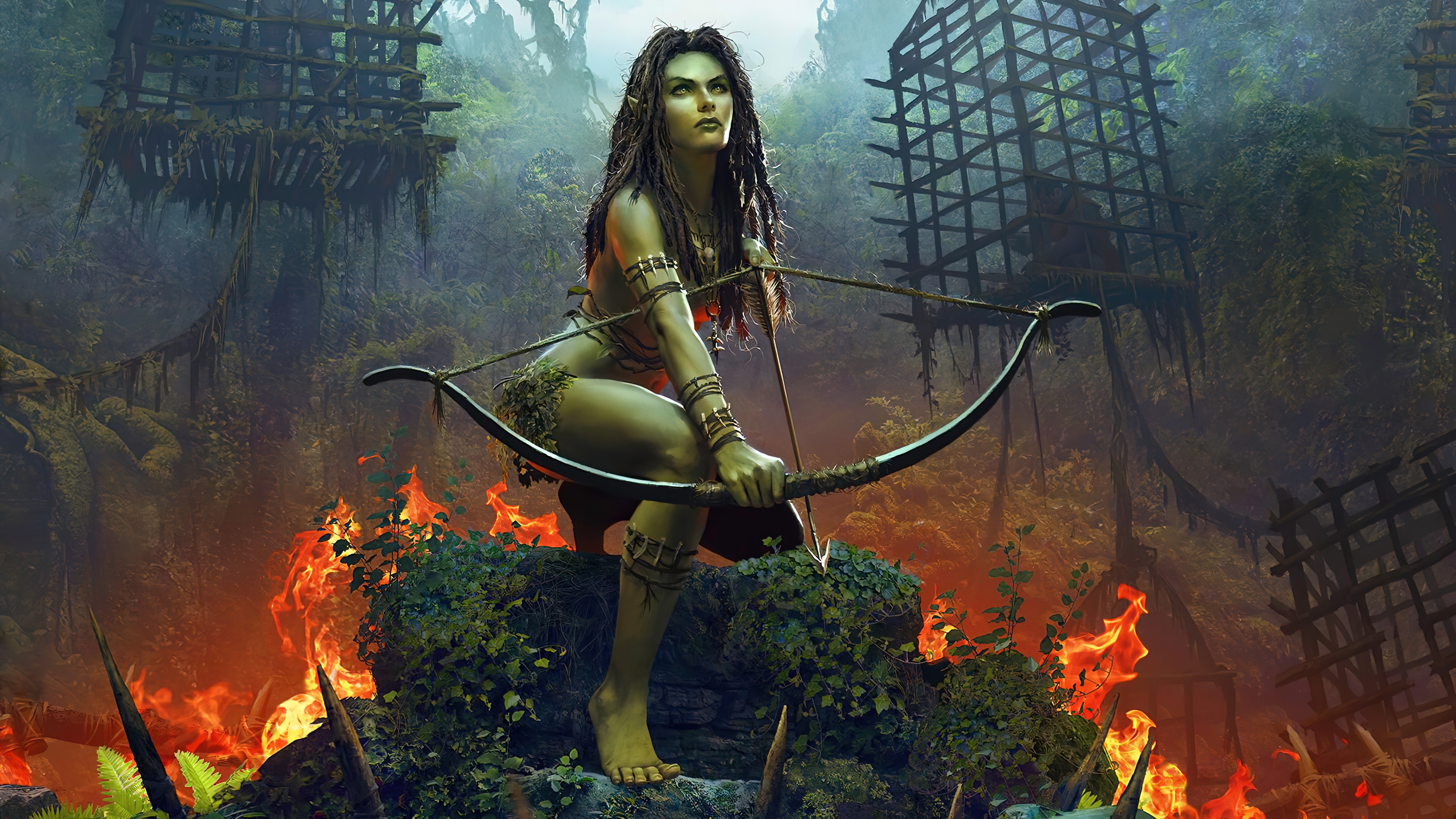 General 3840x2160 Gwent The Witcher 3: Wild Hunt dryads bow and arrow