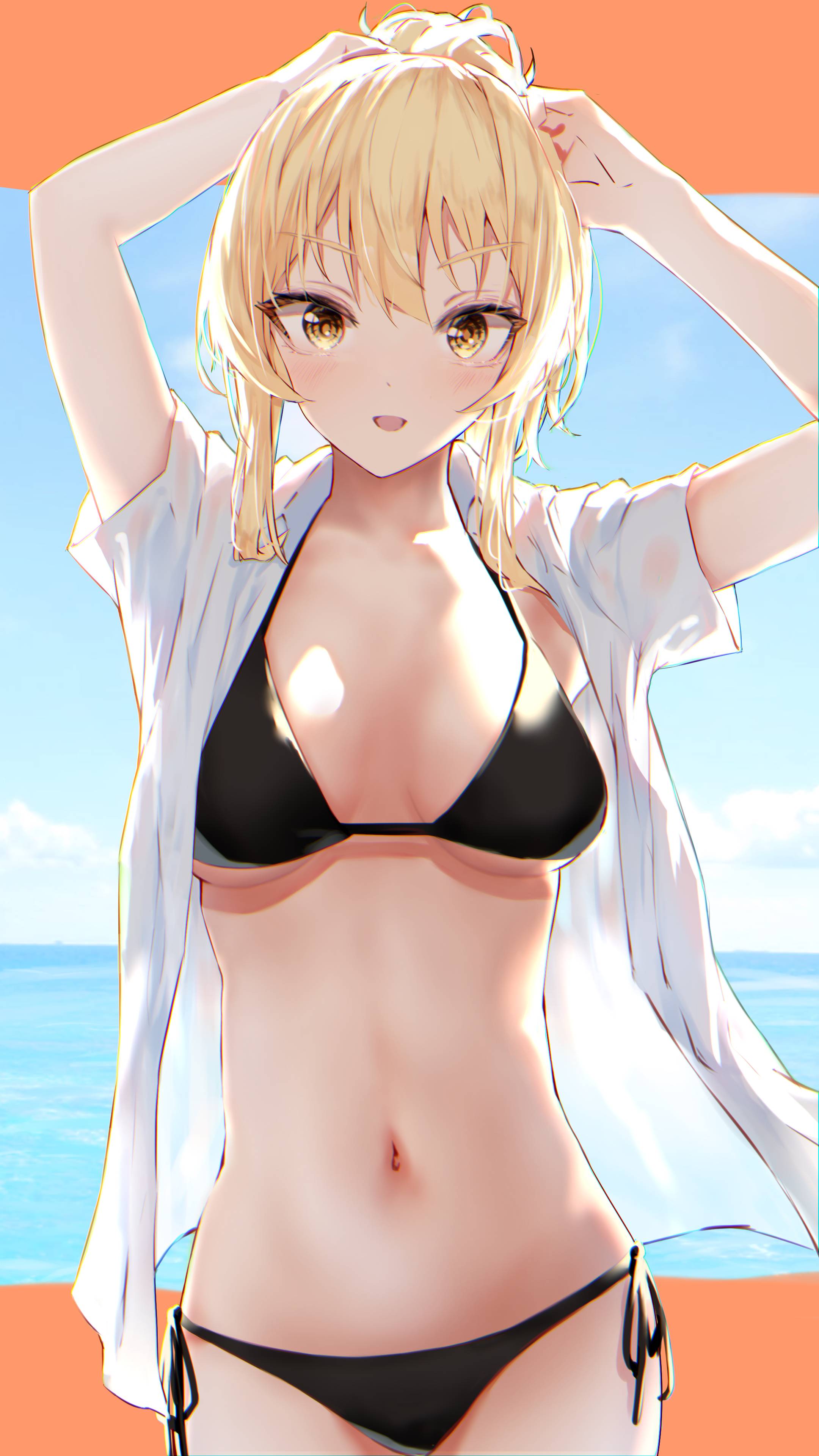 Anime 2160x3840 anime girls Genshin Impact Jean (Genshin Impact) bikini belly blonde