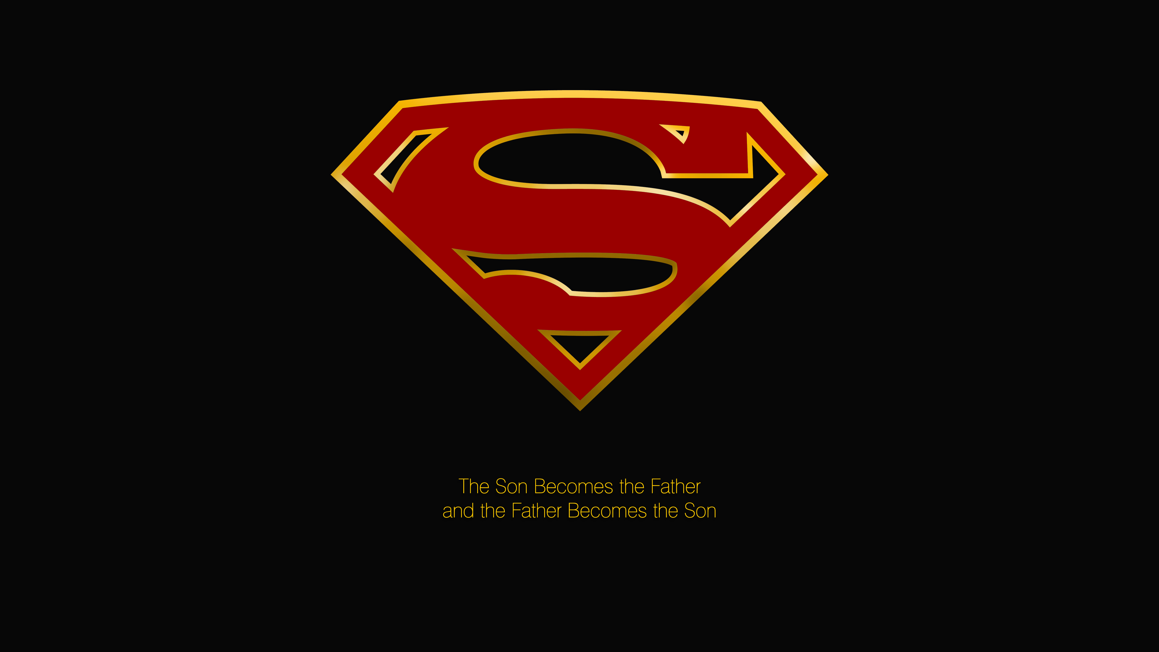 General 4000x2250 Superman superman logo black dark photoshopped quote black background simple background logo