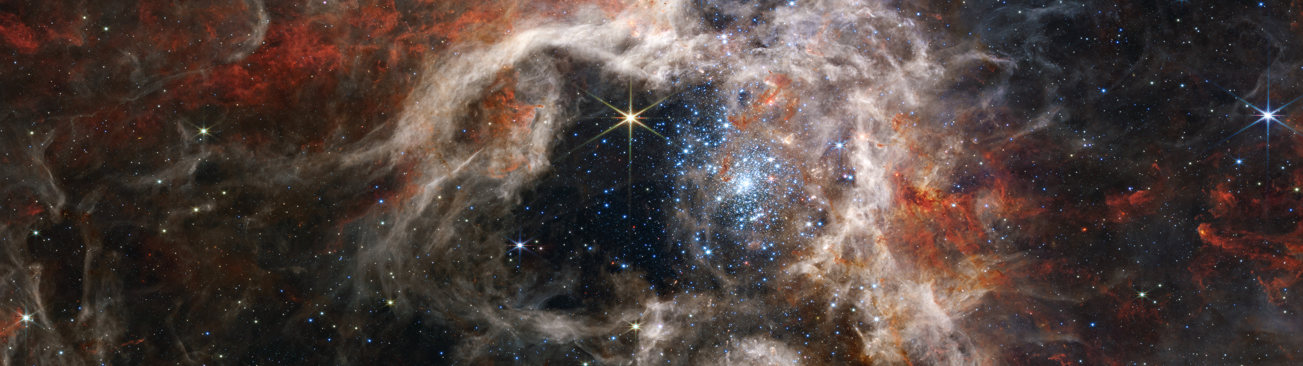 General 5120x1440 James Webb Space Telescope science ultrawide space stars infrared Tarantula Nebula nebula