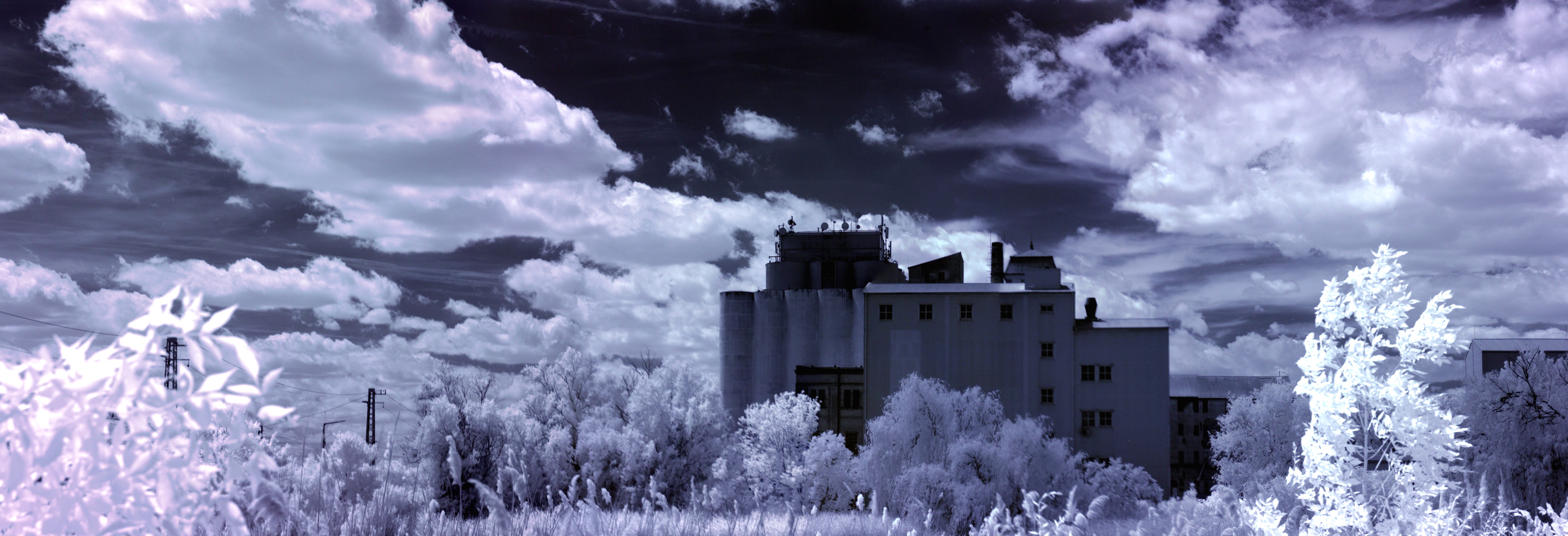 General 6326x2162 infrared building nature trees clouds
