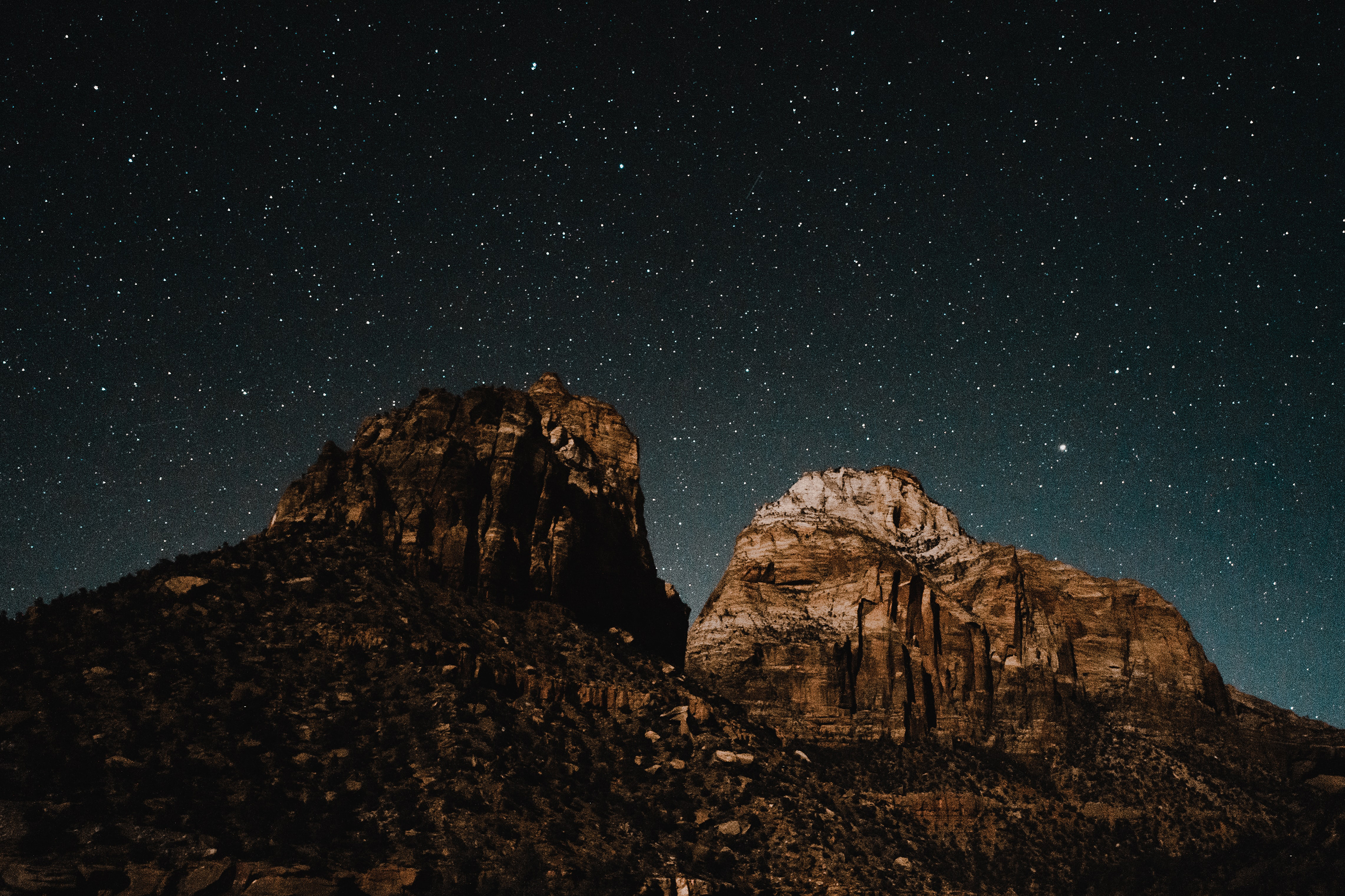 General 3000x2000 mountains rocks landscape nature night stars starry night