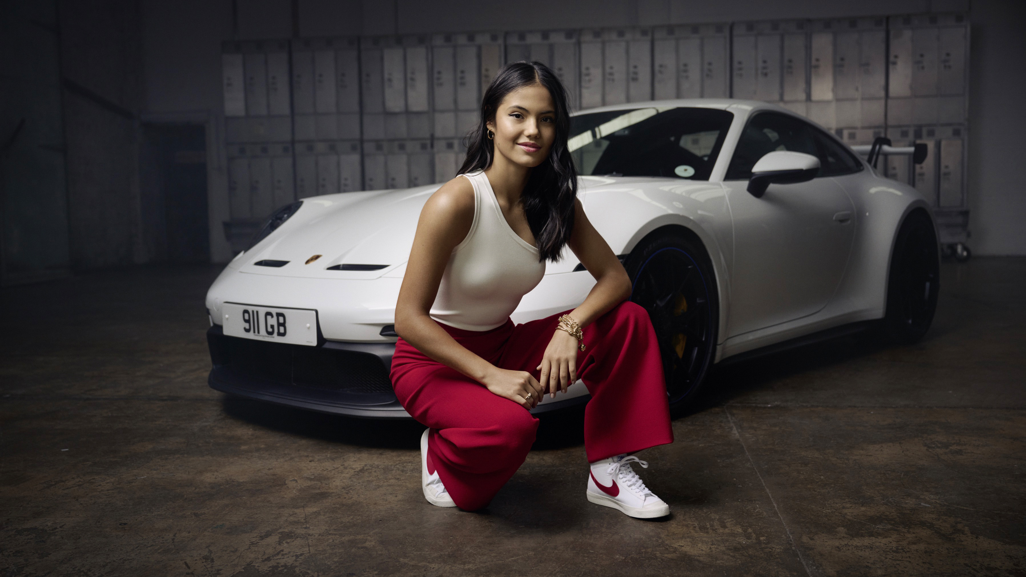 People 3593x2020 Emma Raducanu tennis British Porsche advertisements athletes women car women with cars celebrity