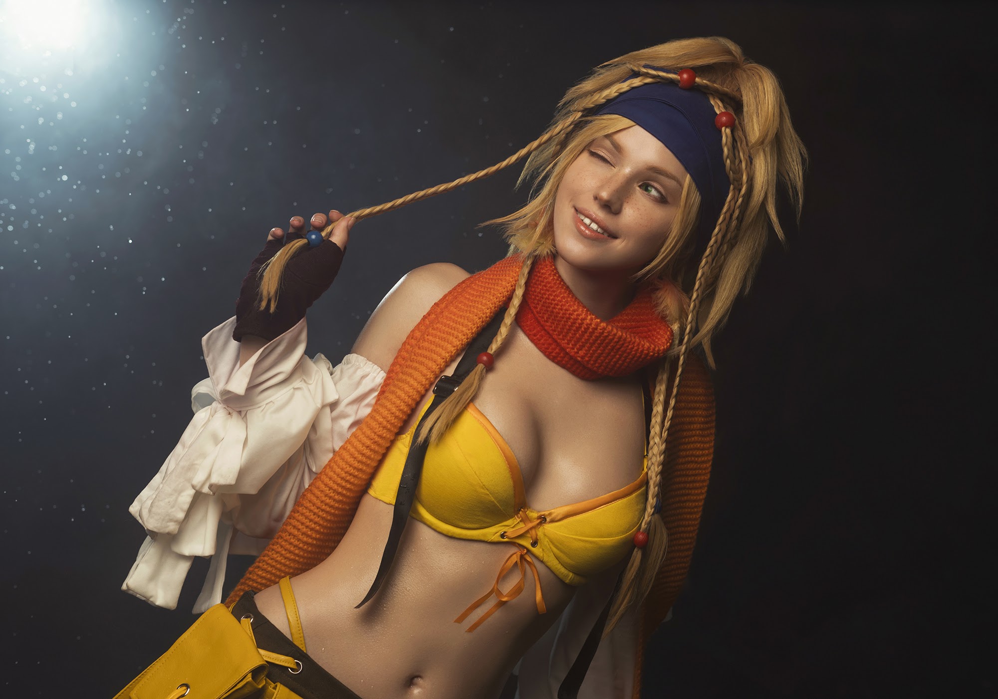 People 2000x1402 women model cosplay Shirogane Sama video games video game girls video game characters belly belly button Rikku Final Fantasy Final Fantasy X blonde outdoors Al Bhed