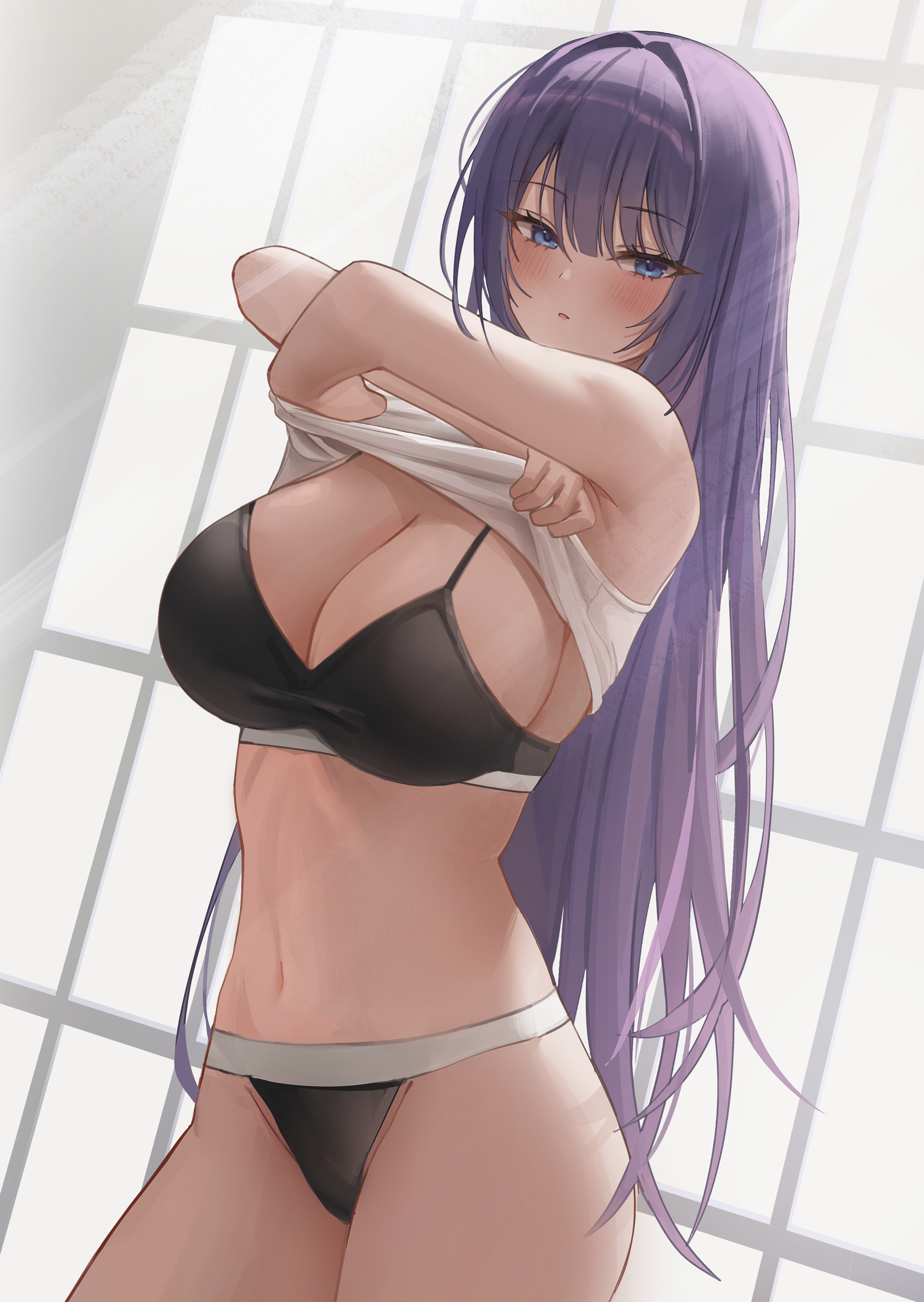 Anime 2511x3536 anime anime girls Biya artwork undressing underwear