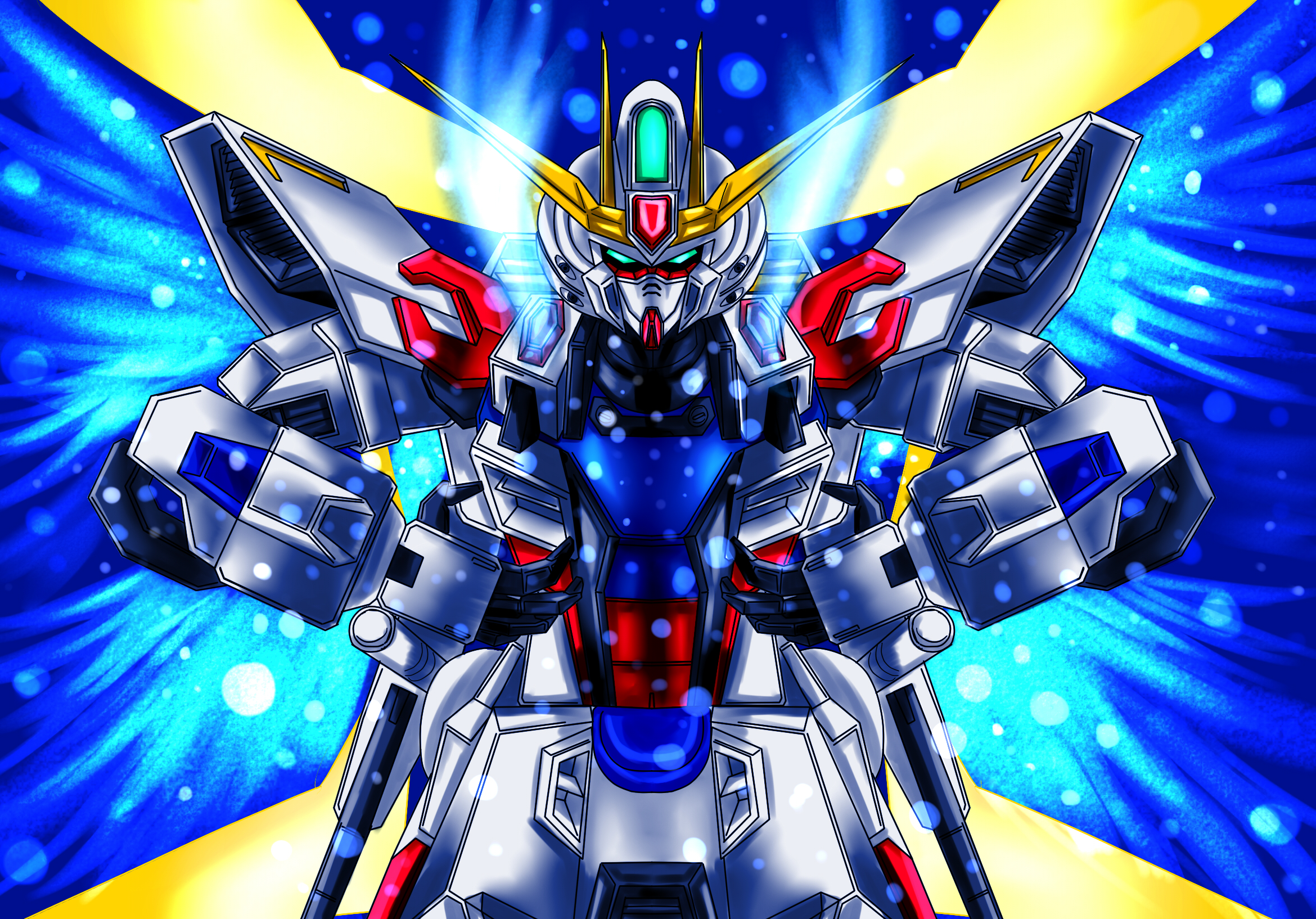 Anime 2340x1634 anime mechs Gundam Build Fighters Star Build Strike Gundam Super Robot Taisen Gundam artwork digital art fan art