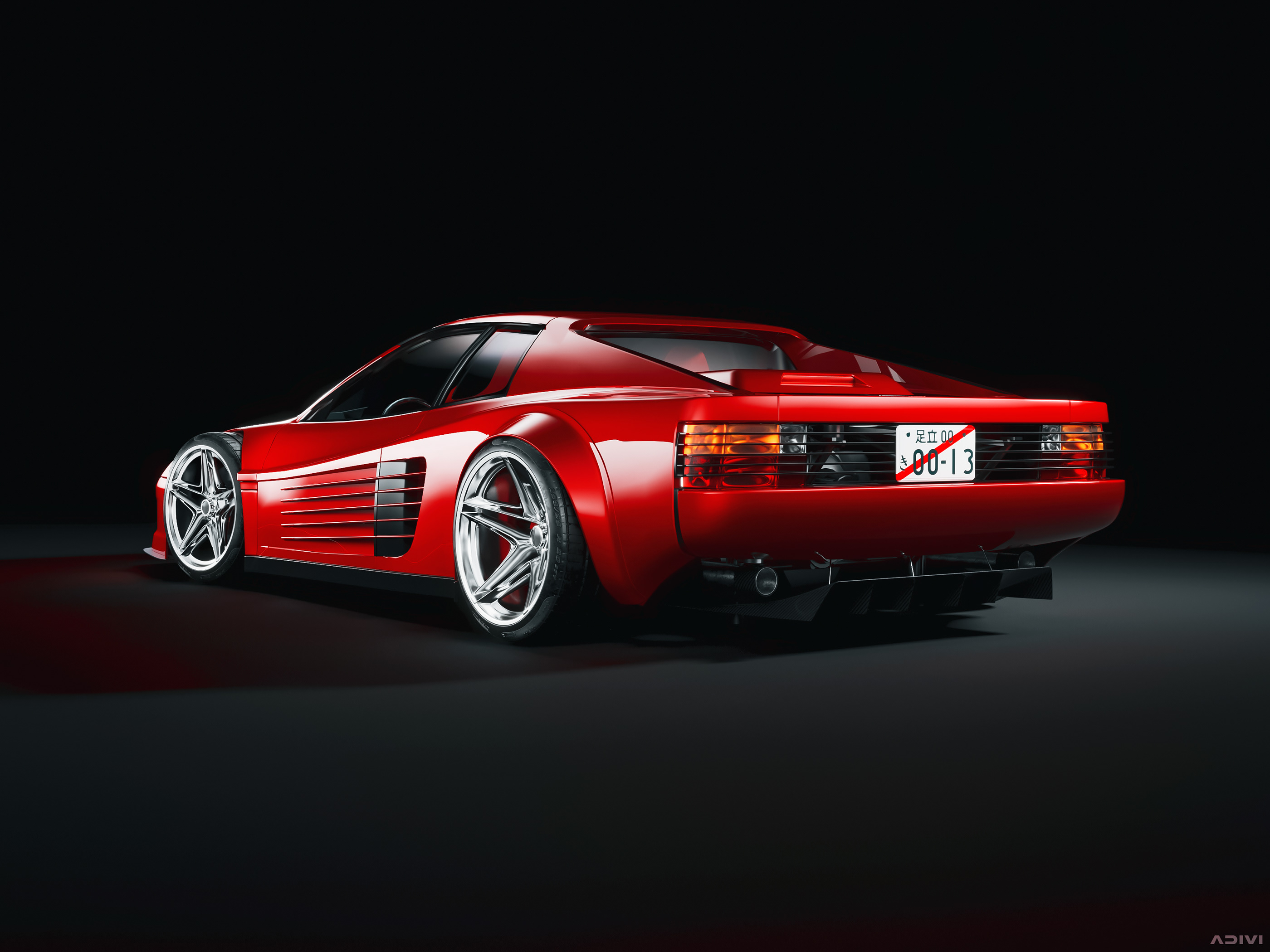 General 2800x2100 Ferrari Ferrari Testarossa concept art concept cars digital art CGI artwork red cars car vehicle supercars italian cars Stellantis
