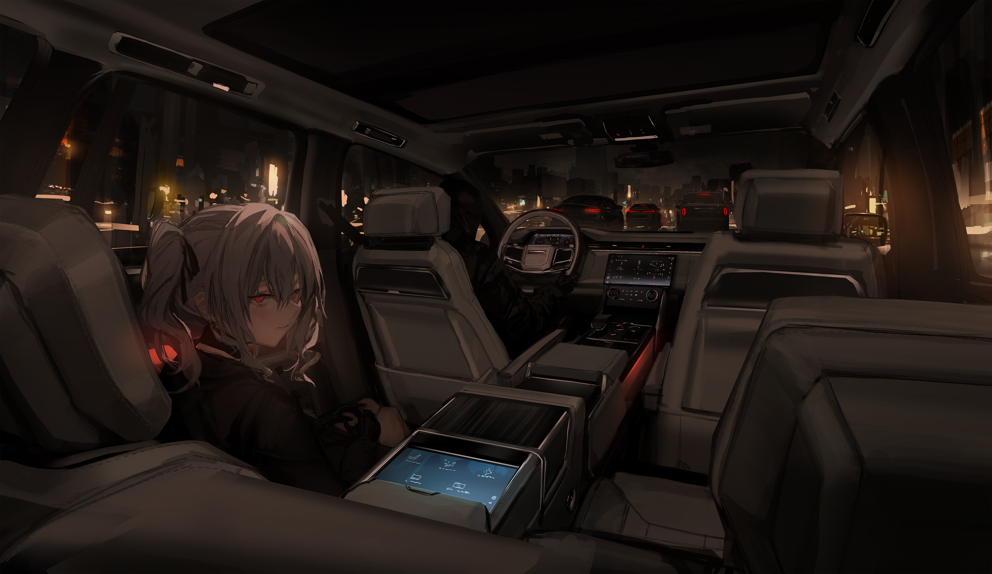 Anime 3200x1854 anime anime girls _LM7_ artwork car interior