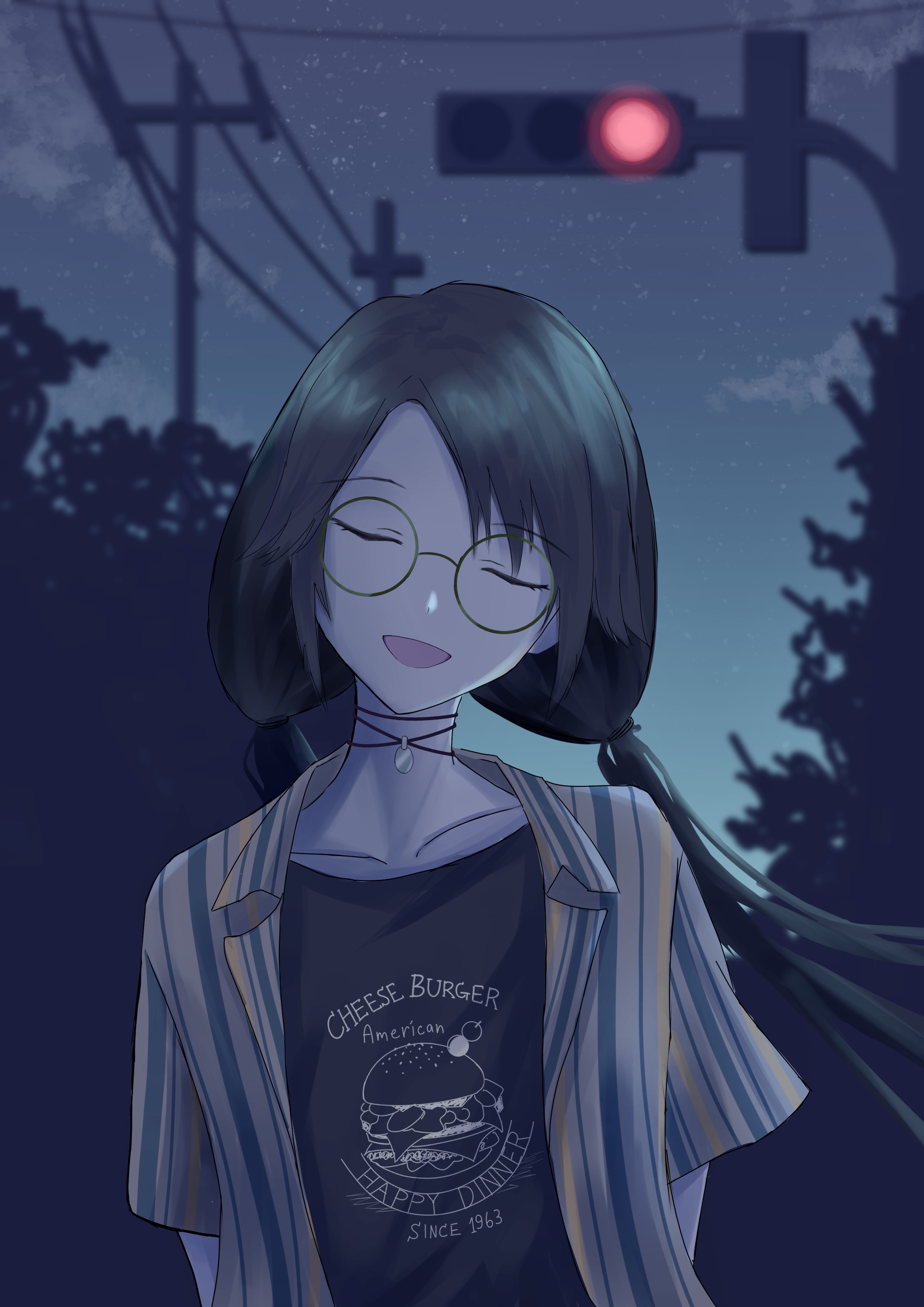 Anime 2480x3508 anime anime girls digital art 2D looking at viewer portrait display portrait glasses closed eyes