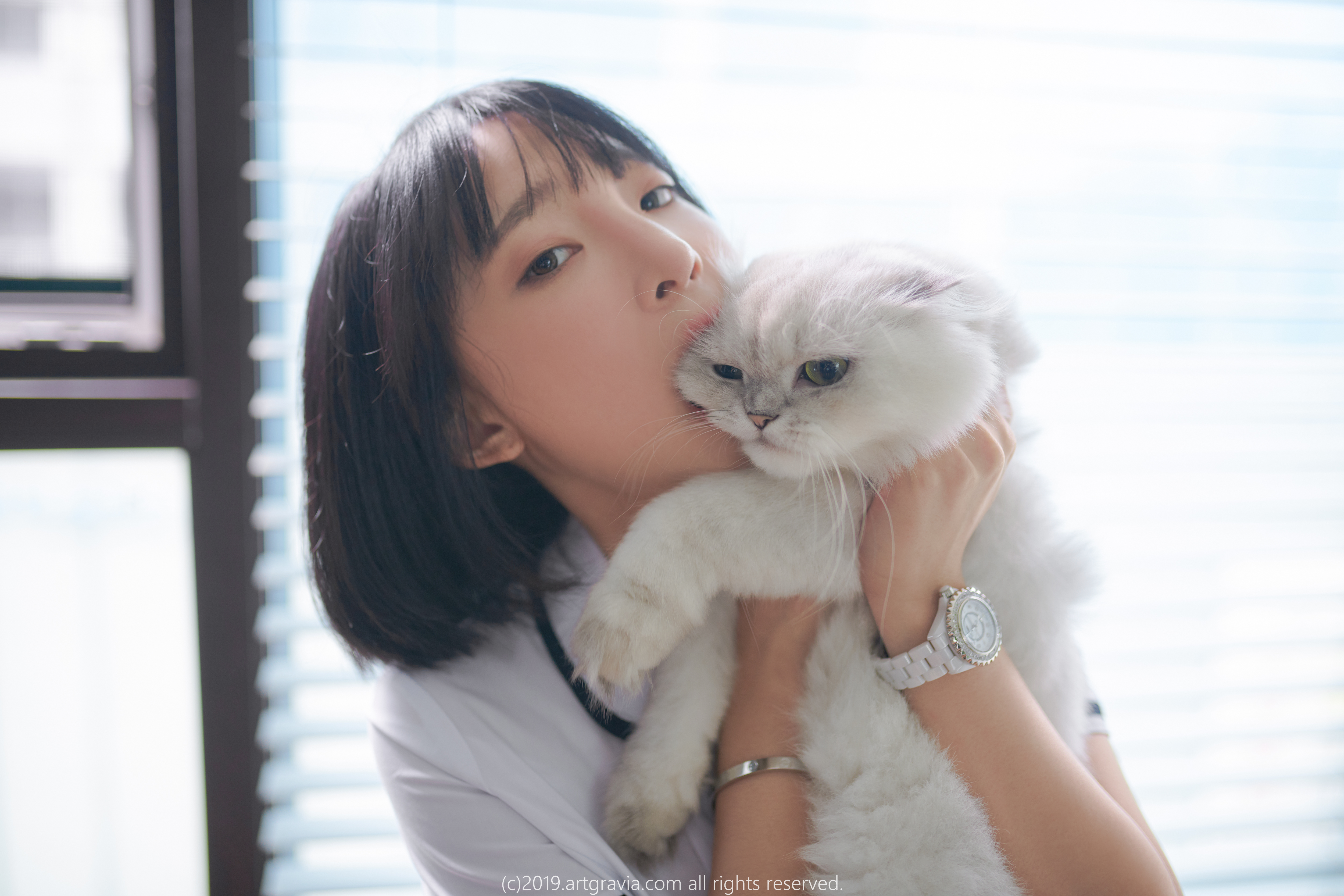 People 5000x3333 Jiang Ren Qing ArtGravia Asian women cats model korean model